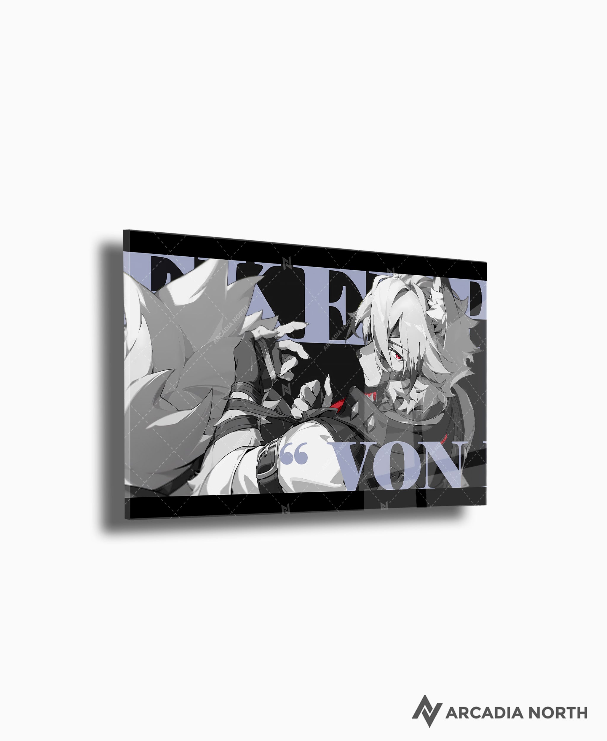 Hoyoverse Zenless Zone Zero ZZZ gaming acrylic poster by Arcadia North. Lycaon M3 Mindscape Cinema artwork. Acrylic wall art printed on acrylic.