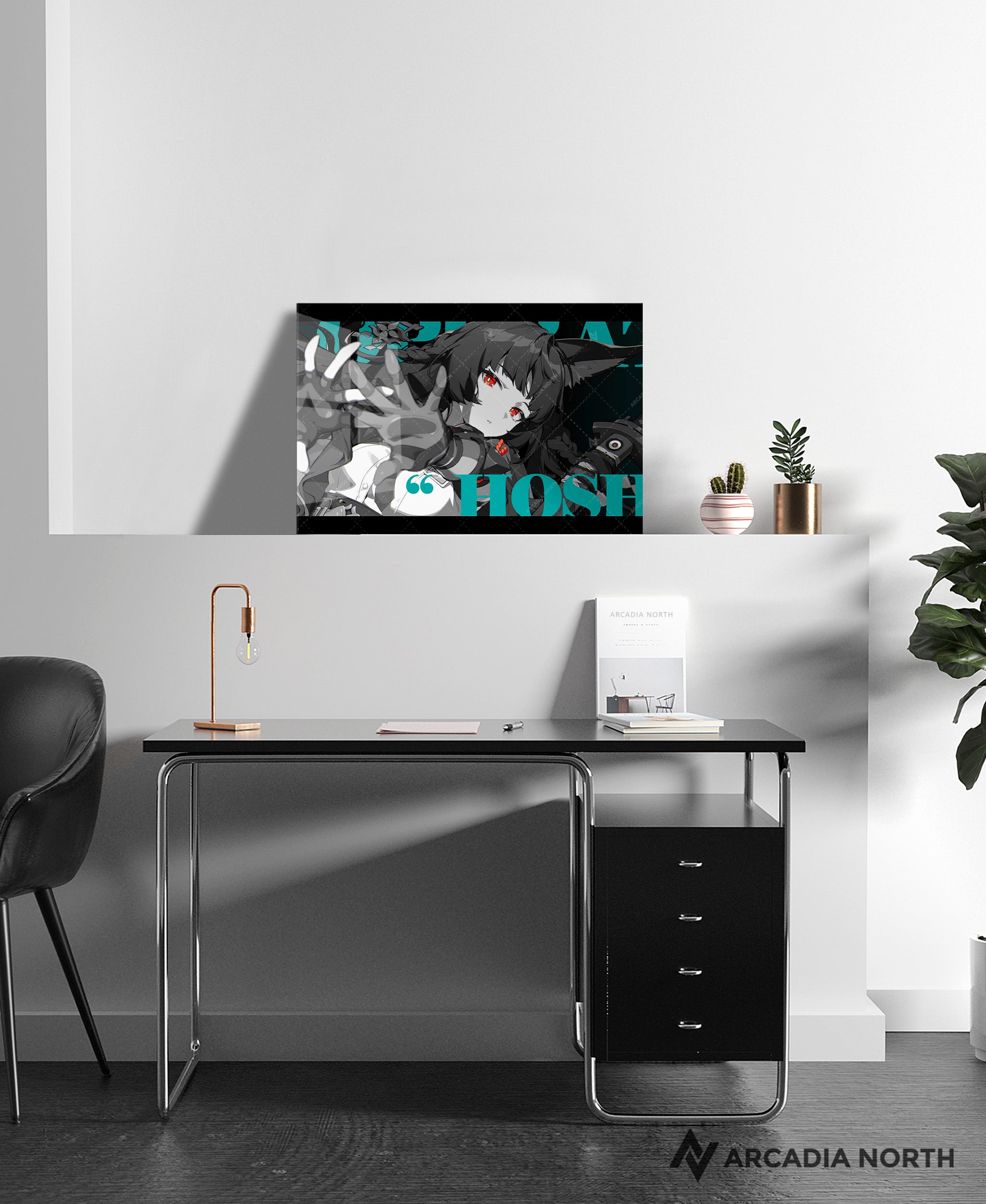 Hoyoverse Zenless Zone Zero ZZZ gaming acrylic poster by Arcadia North. Miyabi M3 Mindscape Cinema artwork. Acrylic wall art printed on acrylic.