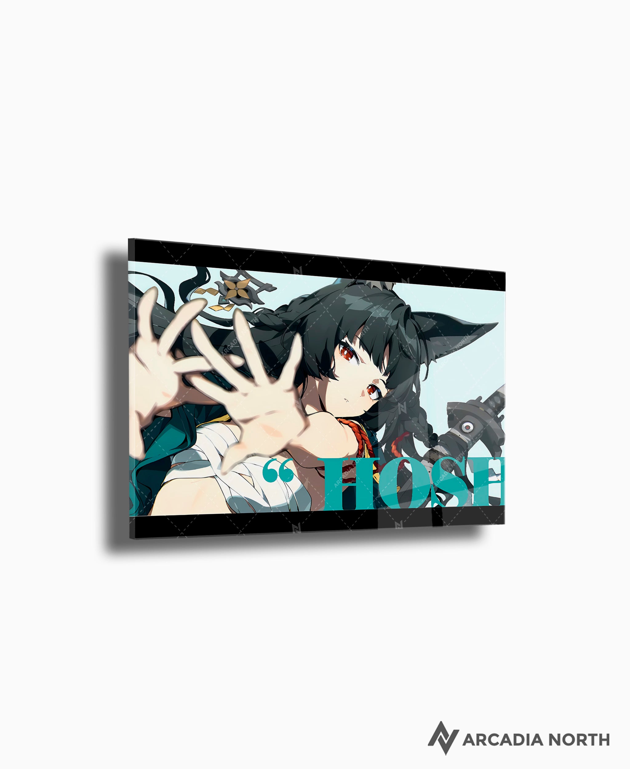 Hoyoverse Zenless Zone Zero ZZZ gaming acrylic poster by Arcadia North. Miyabi M6 Mindscape Cinema artwork. Acrylic wall art printed on acrylic.