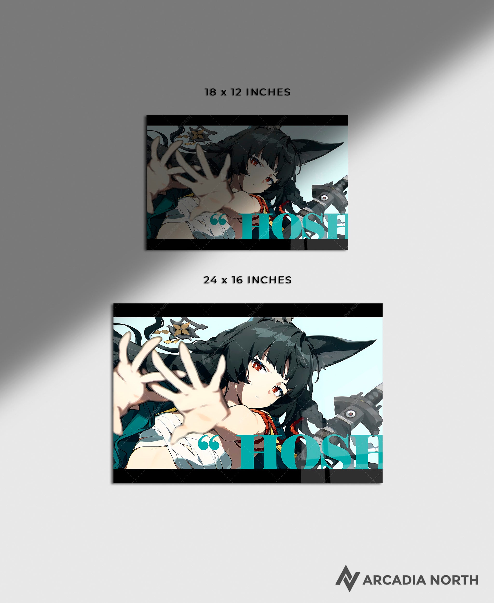 Hoyoverse Zenless Zone Zero ZZZ gaming acrylic poster by Arcadia North. Miyabi M6 Mindscape Cinema artwork. Acrylic wall art printed on acrylic.