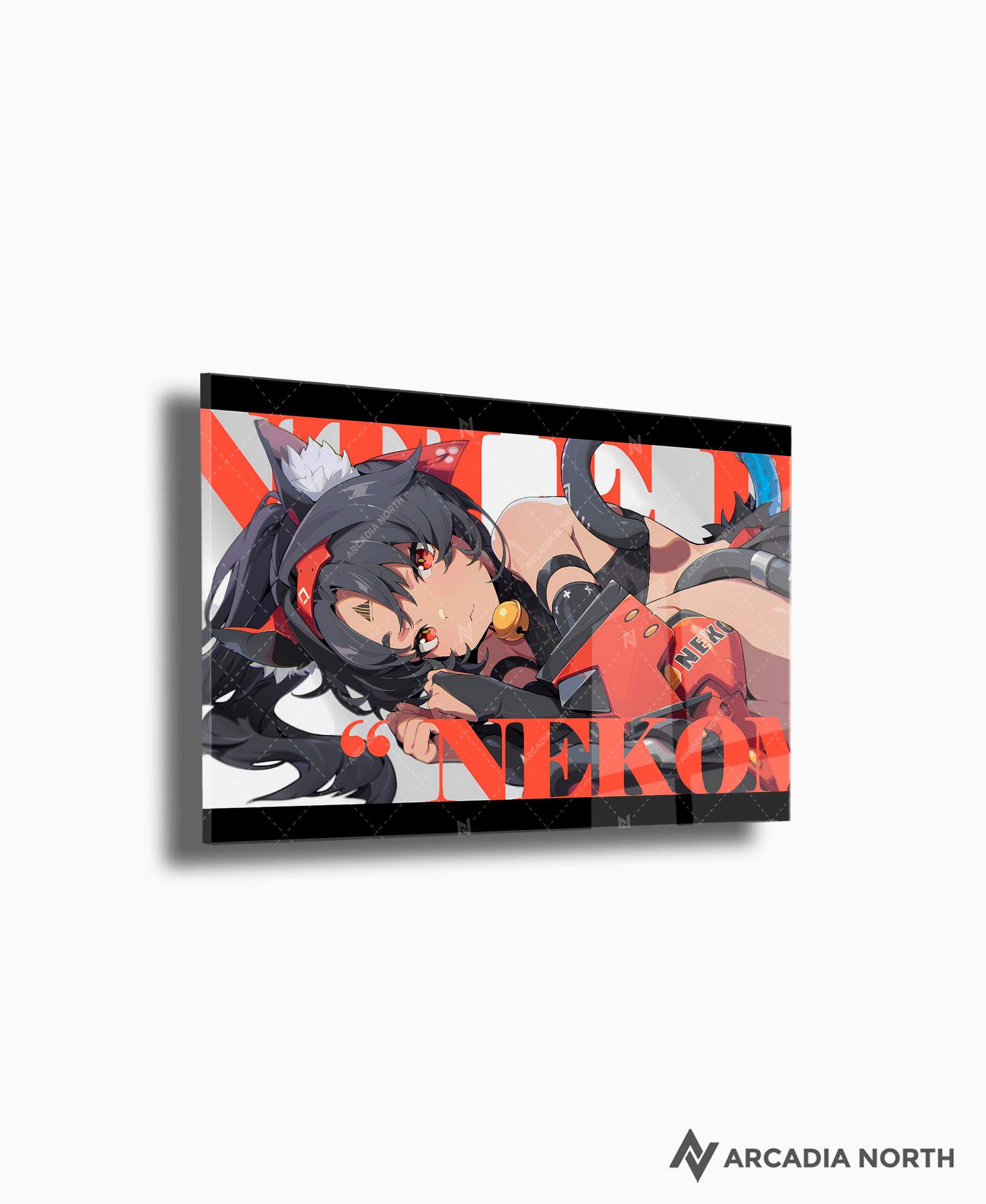 Hoyoverse Zenless Zone Zero ZZZ gaming acrylic poster by Arcadia North. Nekomata M6 Mindscape Cinema artwork. Acrylic wall art printed on acrylic.