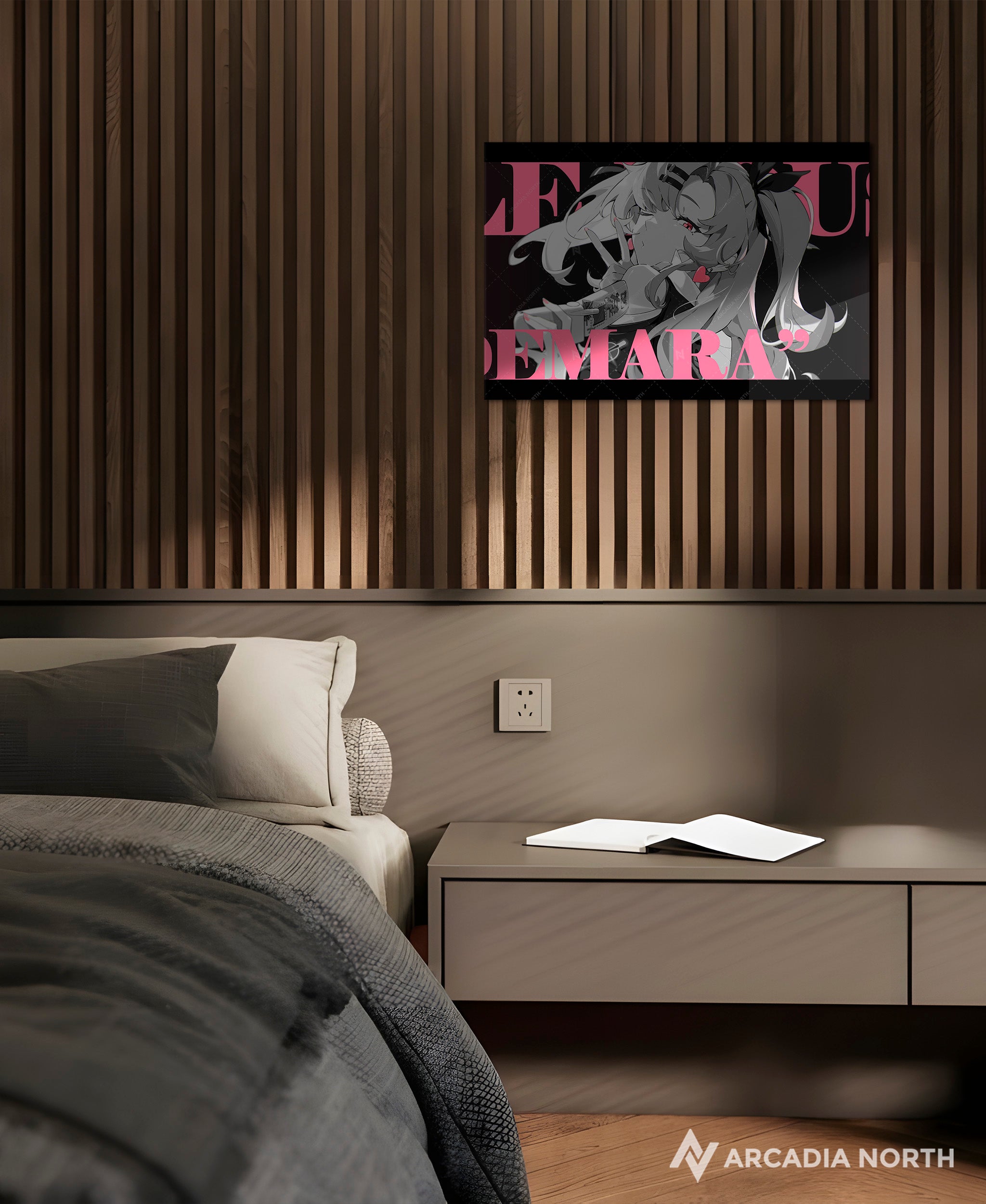 Hoyoverse Zenless Zone Zero ZZZ gaming acrylic poster by Arcadia North. Nicole M3 Mindscape Cinema artwork. Acrylic wall art printed on acrylic.