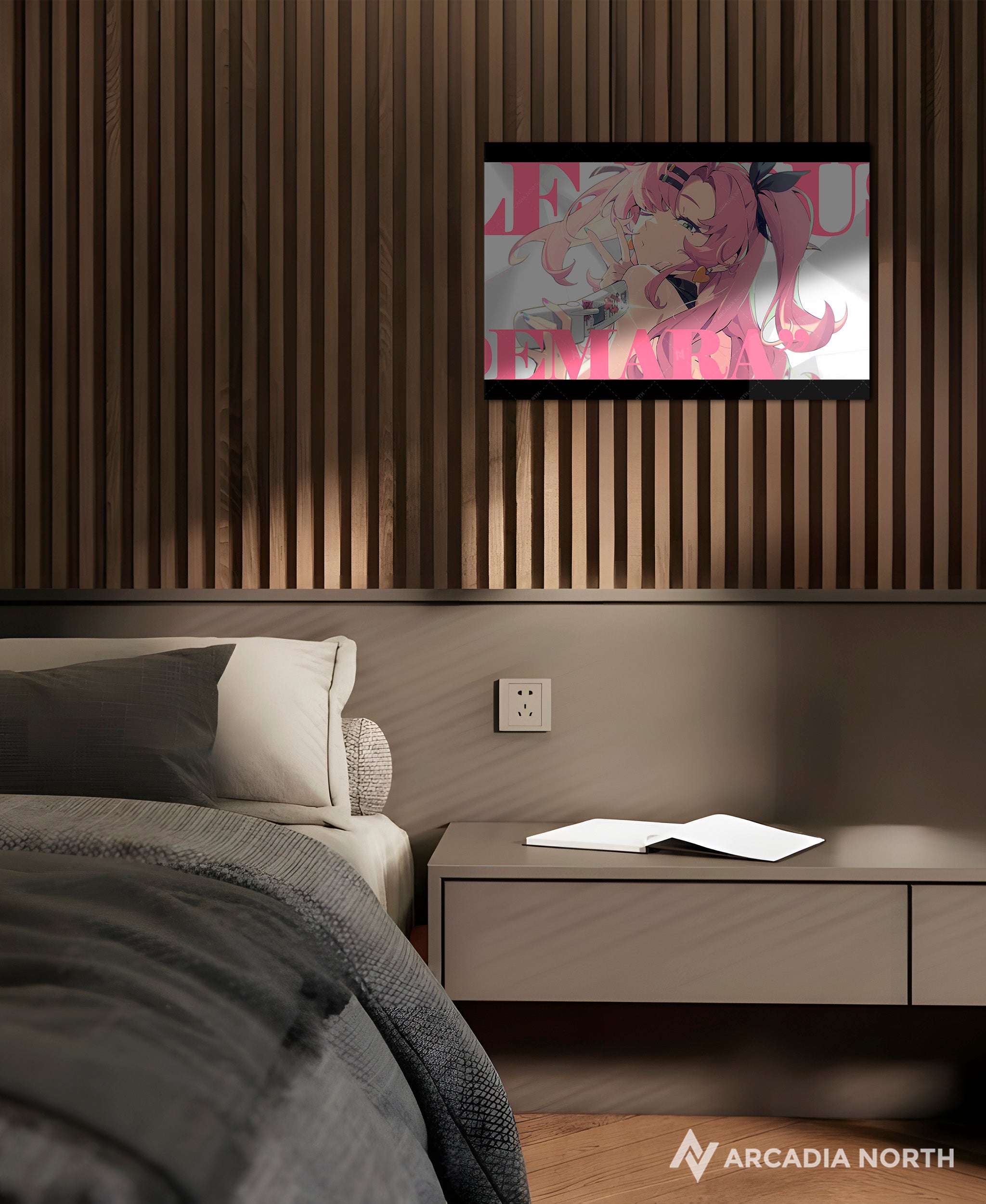 Hoyoverse Zenless Zone Zero ZZZ gaming acrylic poster by Arcadia North. Nicole M6 Mindscape Cinema artwork. Acrylic wall art printed on acrylic.