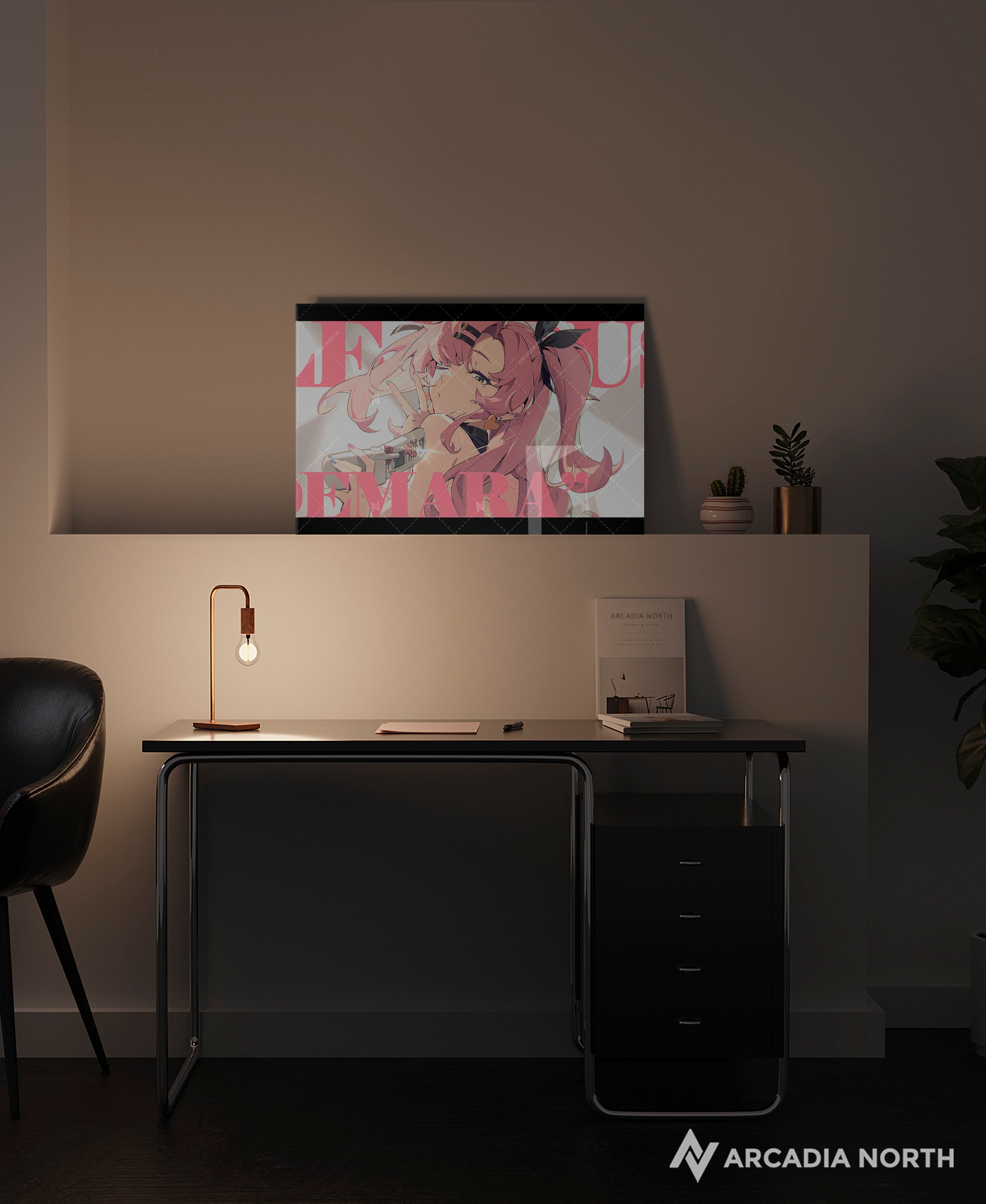 Hoyoverse Zenless Zone Zero ZZZ gaming acrylic poster by Arcadia North. Nicole M6 Mindscape Cinema artwork. Acrylic wall art printed on acrylic.