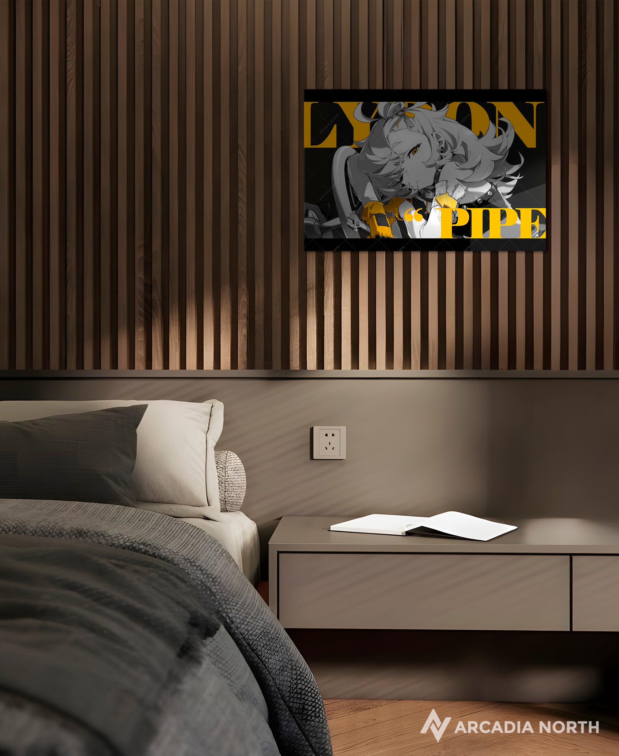 Hoyoverse Zenless Zone Zero ZZZ gaming acrylic poster by Arcadia North. Piper M3 Mindscape Cinema artwork. Acrylic wall art printed on acrylic.