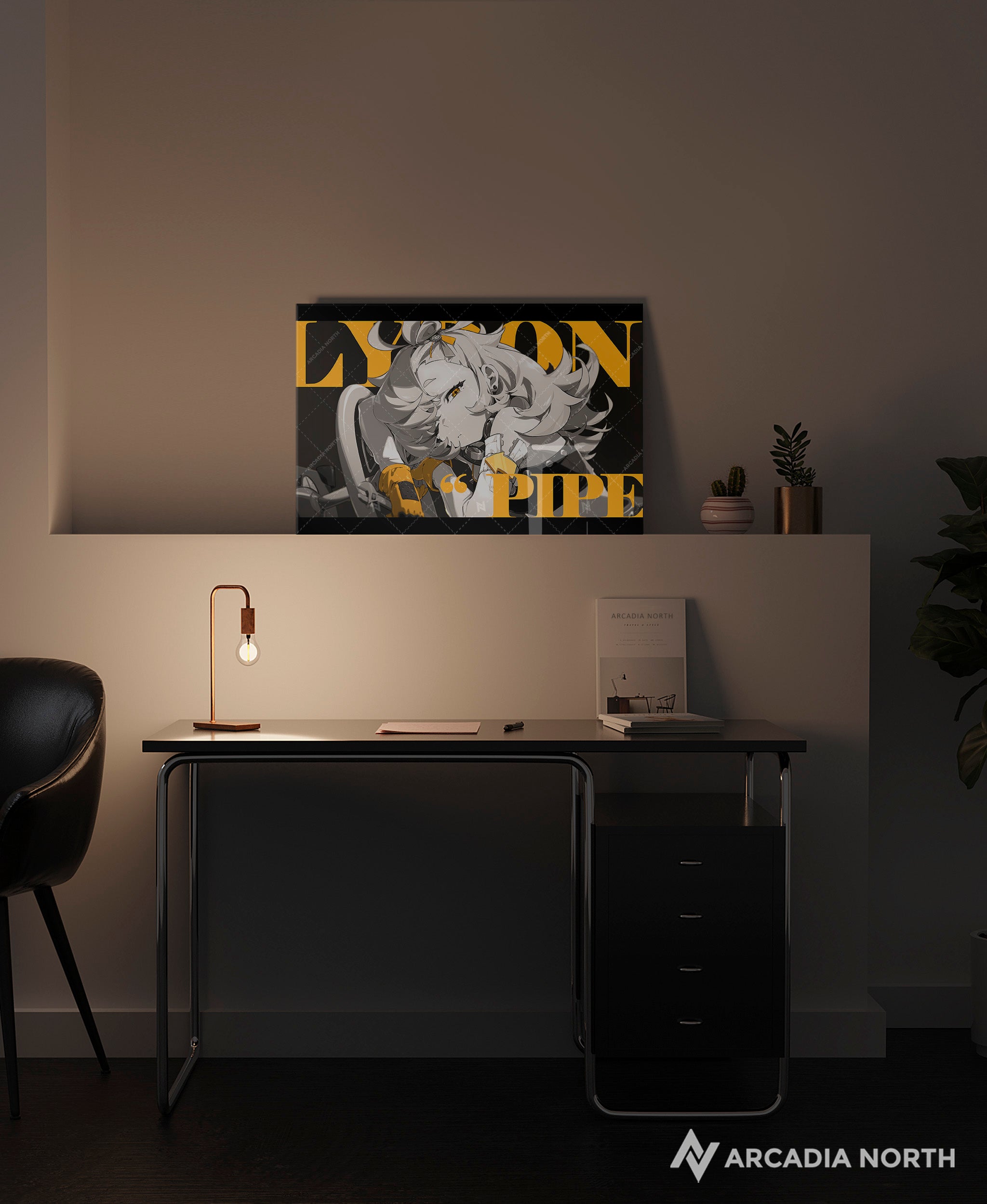 Hoyoverse Zenless Zone Zero ZZZ gaming acrylic poster by Arcadia North. Piper M3 Mindscape Cinema artwork. Acrylic wall art printed on acrylic.