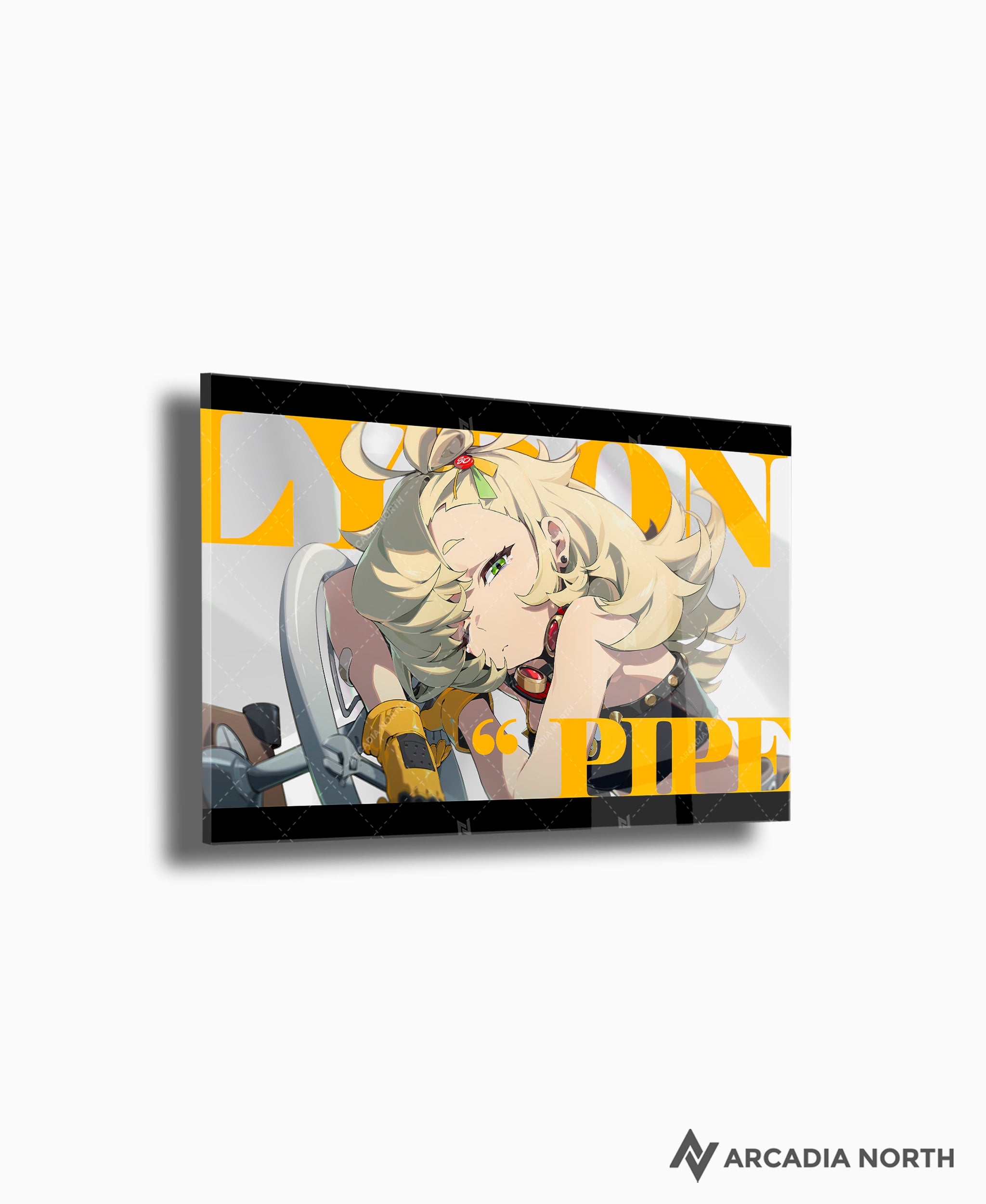 Hoyoverse Zenless Zone Zero ZZZ gaming acrylic poster by Arcadia North. Piper M6 Mindscape Cinema artwork. Acrylic wall art printed on acrylic.