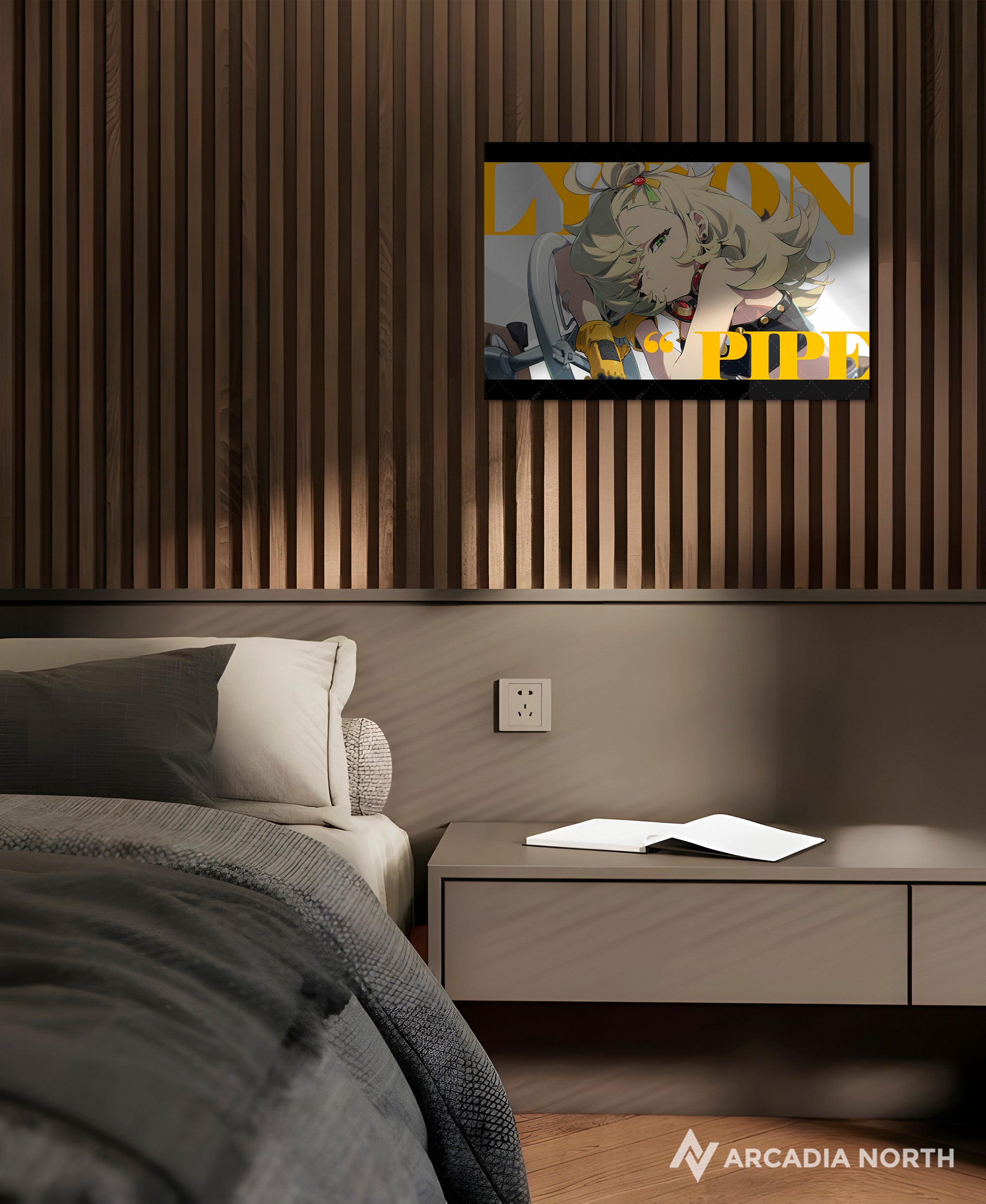 Hoyoverse Zenless Zone Zero ZZZ gaming acrylic poster by Arcadia North. Piper M6 Mindscape Cinema artwork. Acrylic wall art printed on acrylic.