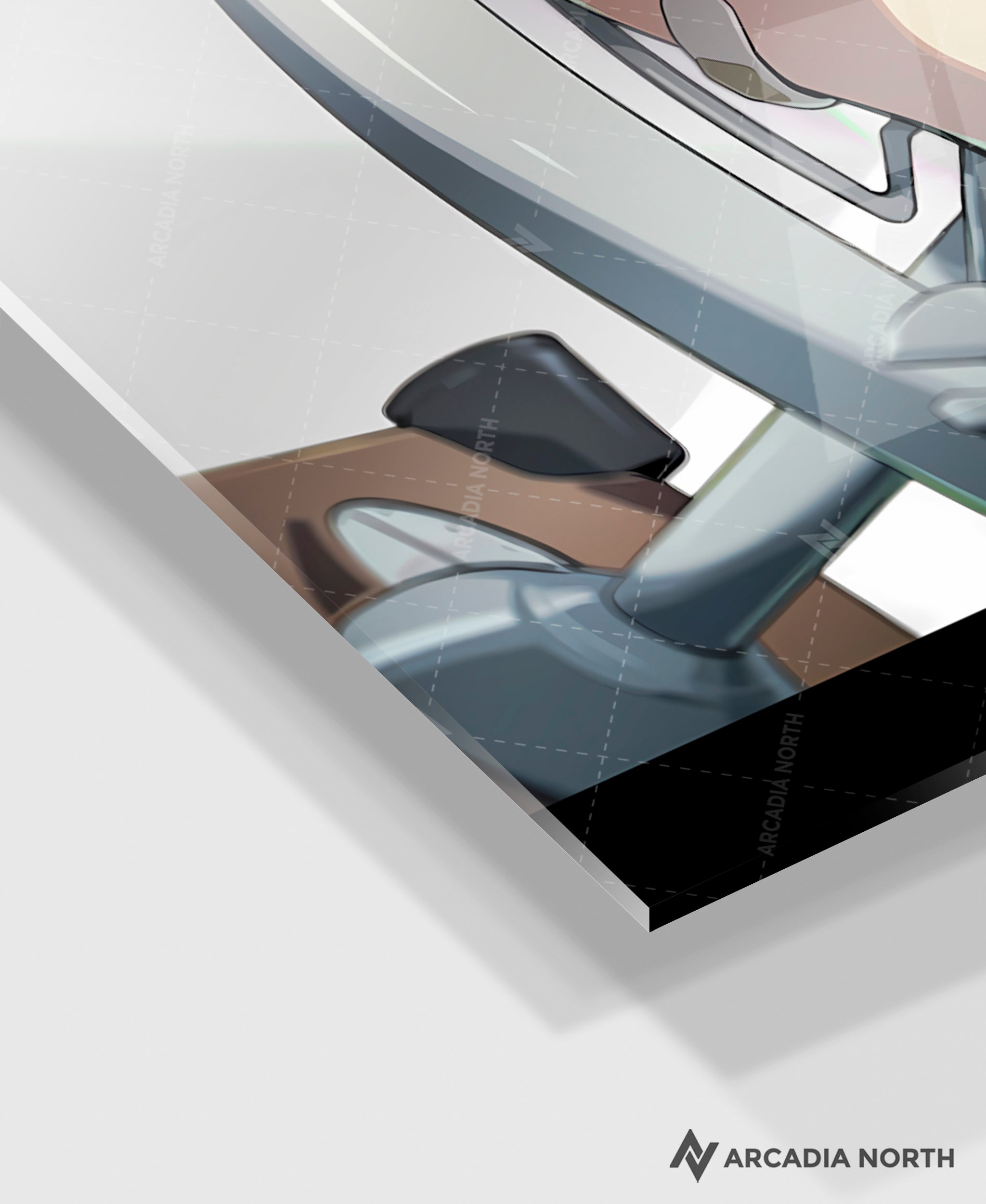 Hoyoverse Zenless Zone Zero ZZZ gaming acrylic poster by Arcadia North. Piper M6 Mindscape Cinema artwork. Acrylic wall art printed on acrylic.