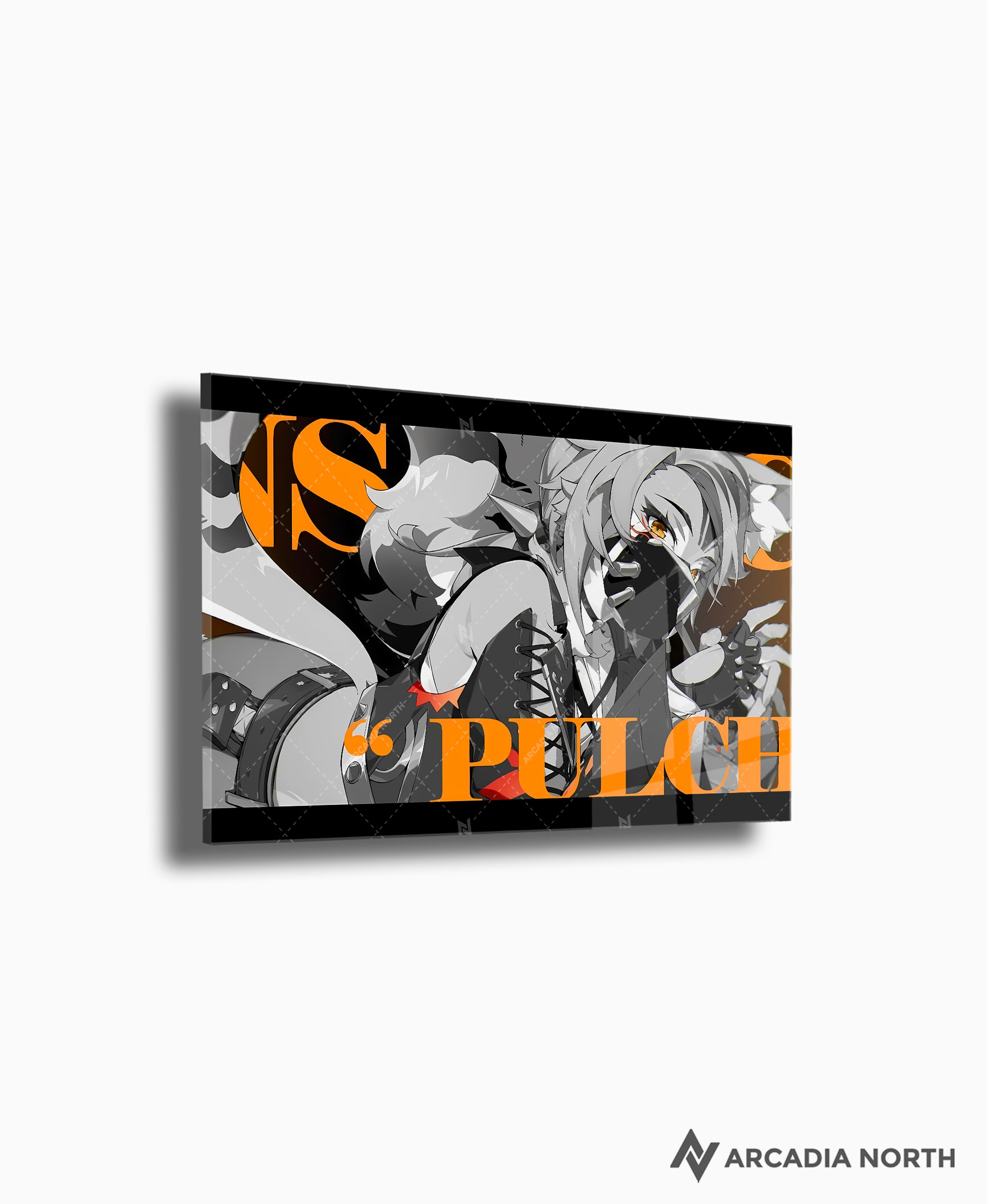 Hoyoverse Zenless Zone Zero ZZZ gaming acrylic poster by Arcadia North. Pulchra M3 Mindscape Cinema artwork. Acrylic wall art printed on acrylic.