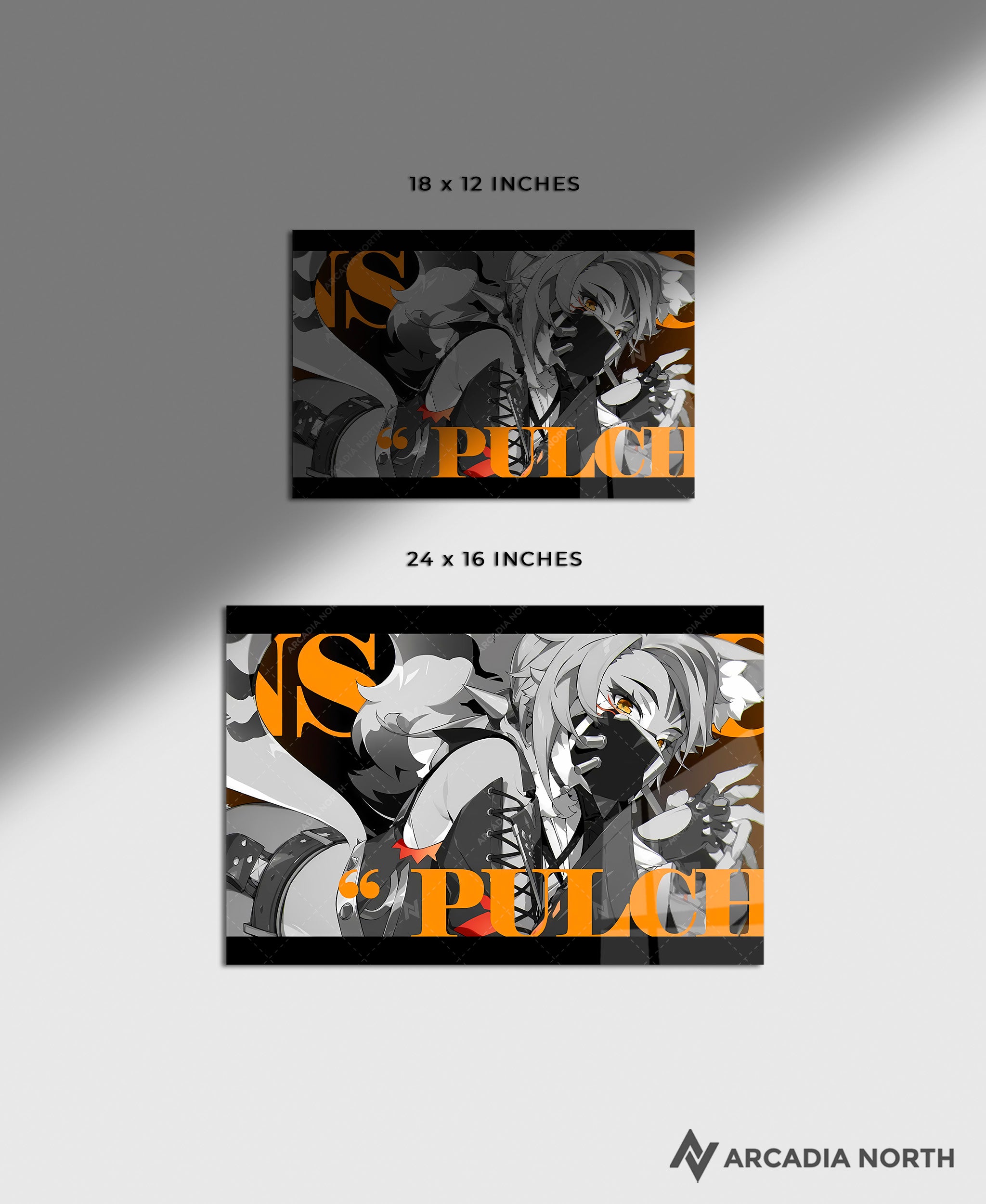 Hoyoverse Zenless Zone Zero ZZZ gaming acrylic poster by Arcadia North. Pulchra M3 Mindscape Cinema artwork. Acrylic wall art printed on acrylic.