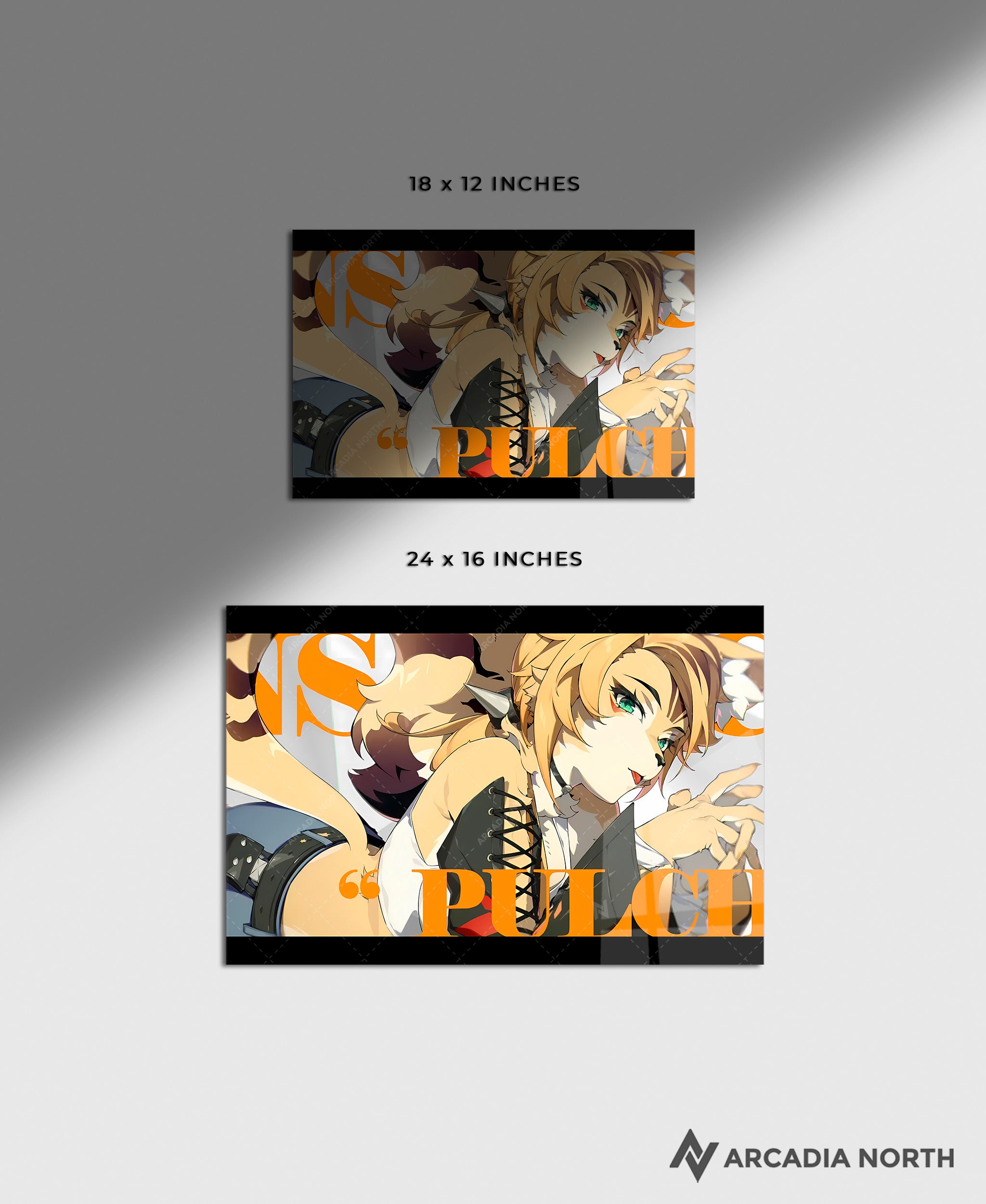 Hoyoverse Zenless Zone Zero ZZZ gaming acrylic poster by Arcadia North. Pulchra M6 Mindscape Cinema artwork. Acrylic wall art printed on acrylic.