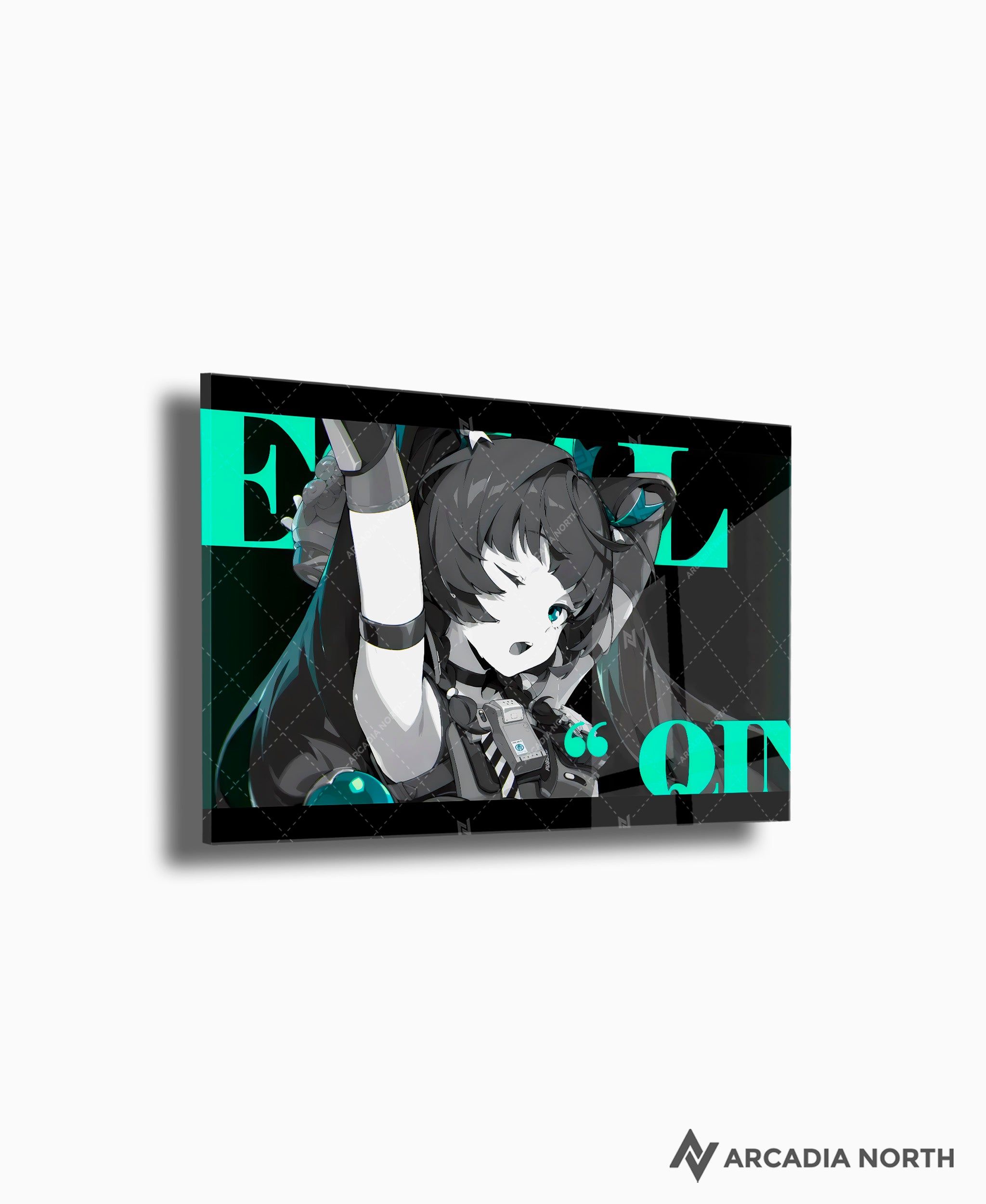 Hoyoverse Zenless Zone Zero ZZZ gaming acrylic poster by Arcadia North. Qingyi M3 Mindscape Cinema artwork. Acrylic wall art printed on acrylic.