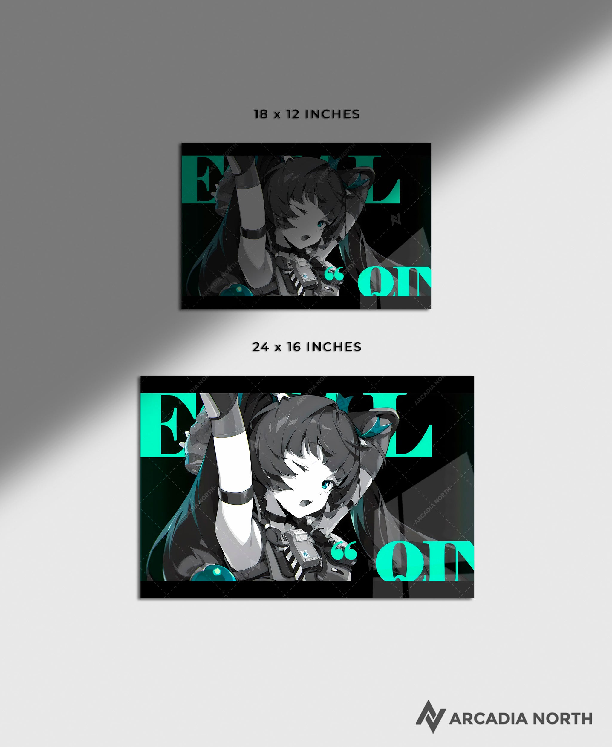 Hoyoverse Zenless Zone Zero ZZZ gaming acrylic poster by Arcadia North. Qingyi M3 Mindscape Cinema artwork. Acrylic wall art printed on acrylic.