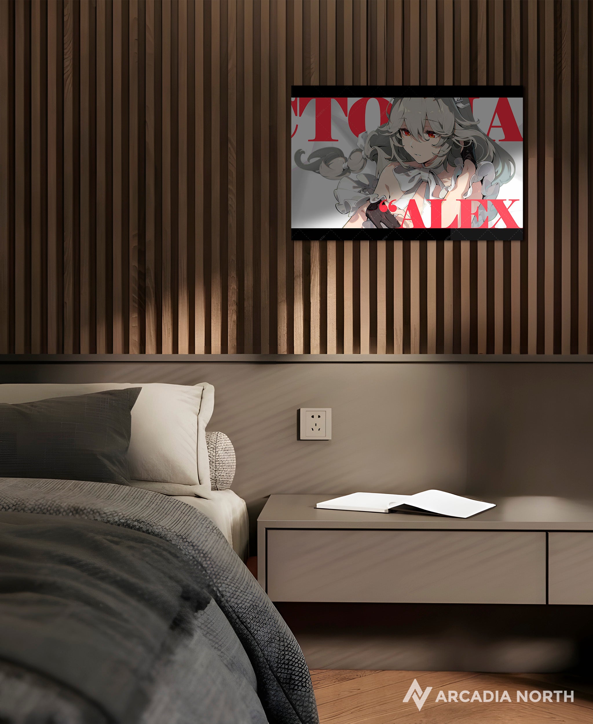 Hoyoverse Zenless Zone Zero ZZZ gaming acrylic poster by Arcadia North. Rina M6 Mindscape Cinema artwork. Acrylic wall art printed on acrylic.