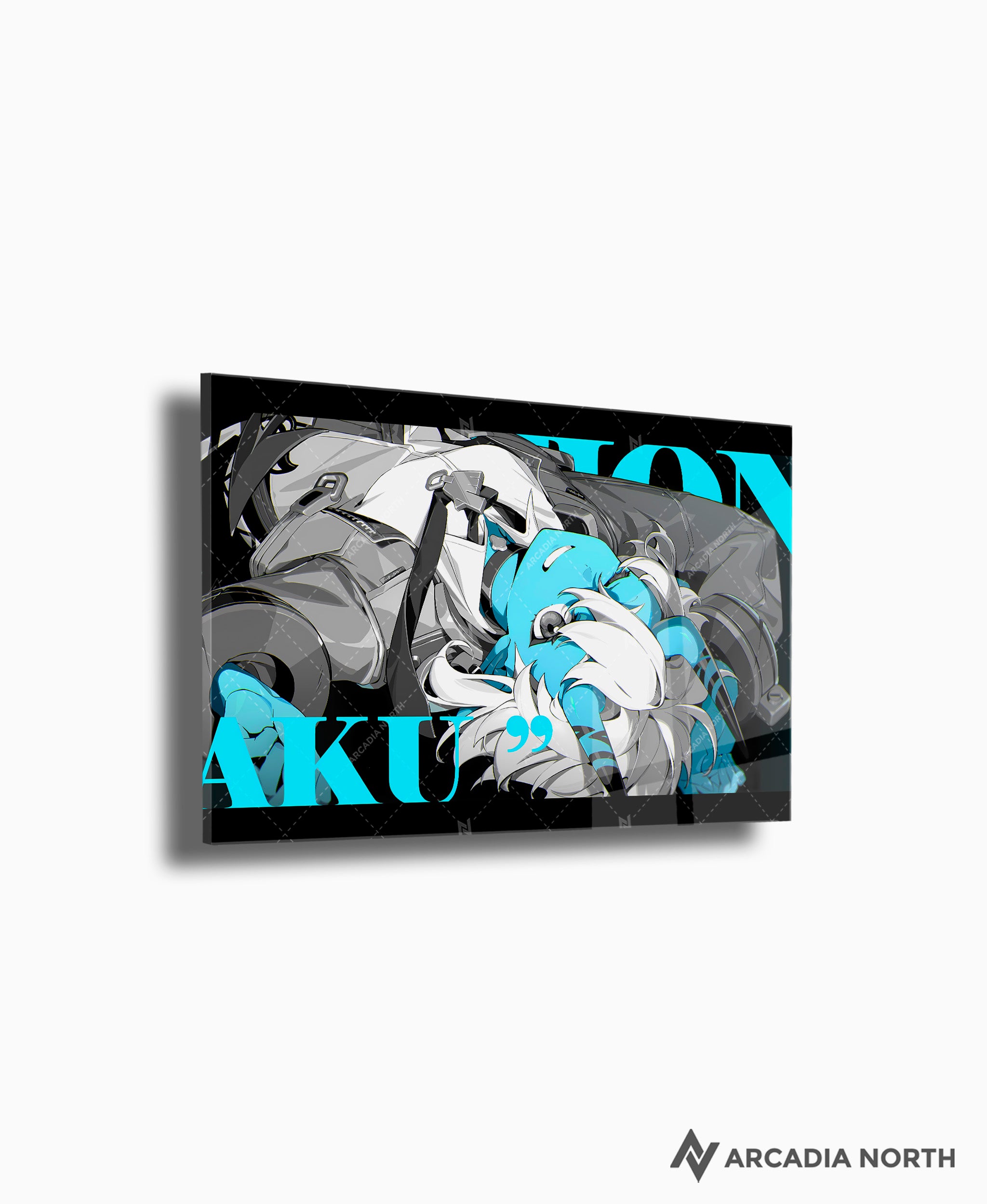 Hoyoverse Zenless Zone Zero ZZZ gaming acrylic poster by Arcadia North. Soukaku M3 Mindscape Cinema artwork. Acrylic wall art printed on acrylic.