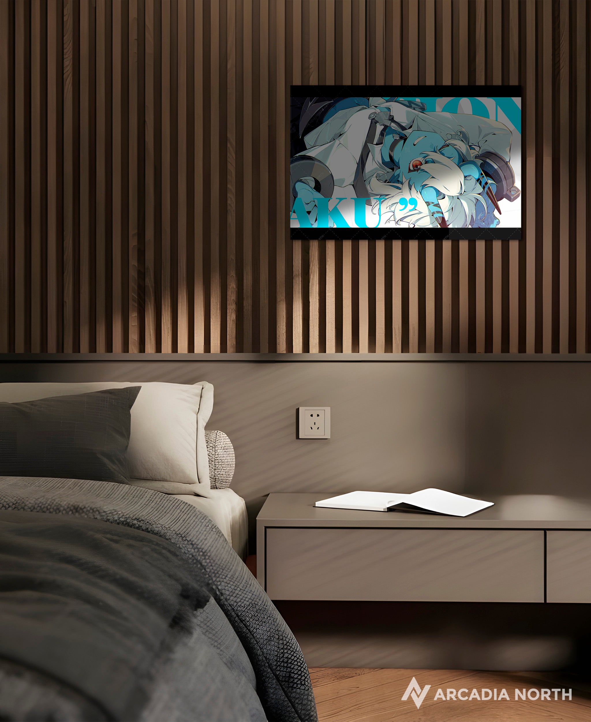 Hoyoverse Zenless Zone Zero ZZZ gaming acrylic poster by Arcadia North. Soukaku M6 Mindscape Cinema artwork. Acrylic wall art printed on acrylic.