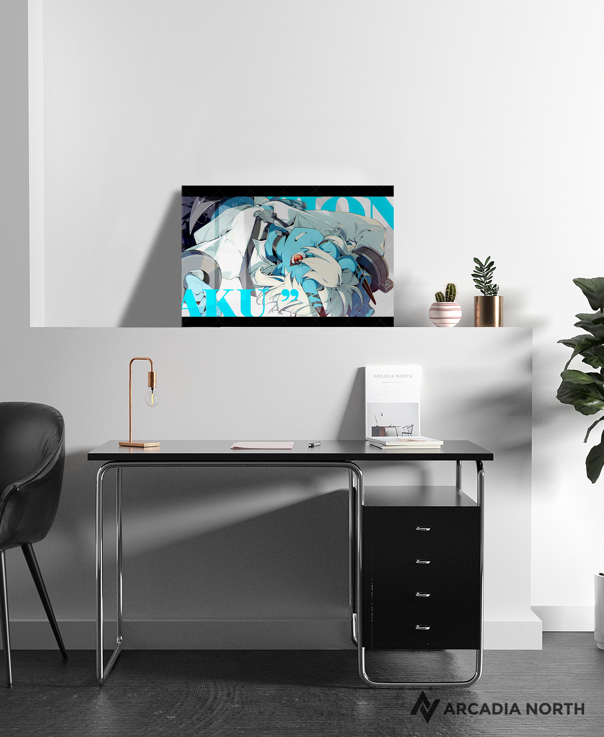 Hoyoverse Zenless Zone Zero ZZZ gaming acrylic poster by Arcadia North. Soukaku M6 Mindscape Cinema artwork. Acrylic wall art printed on acrylic.