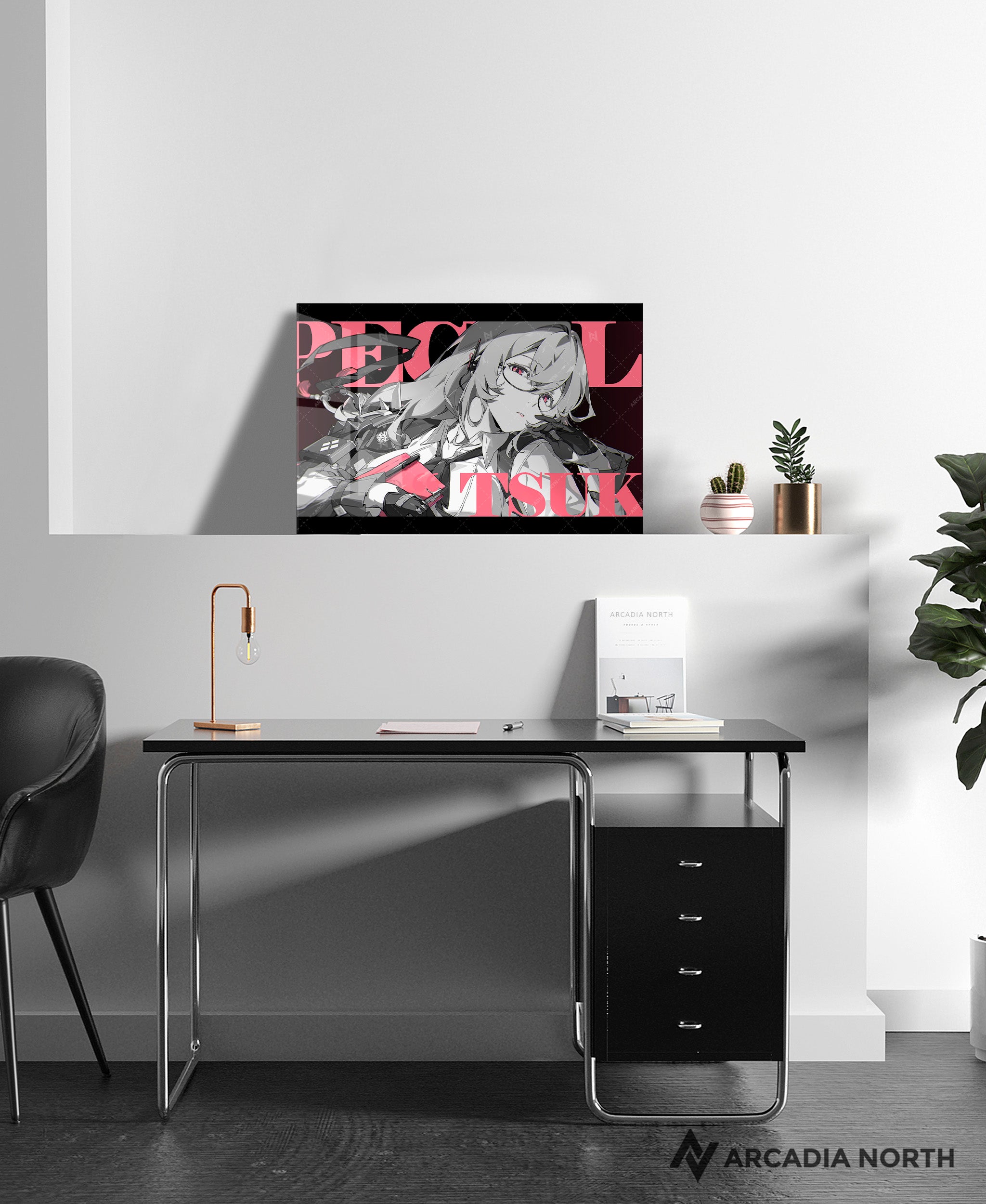 Hoyoverse Zenless Zone Zero ZZZ gaming acrylic poster by Arcadia North. Yanagi M3 Mindscape Cinema artwork. Acrylic wall art printed on acrylic.