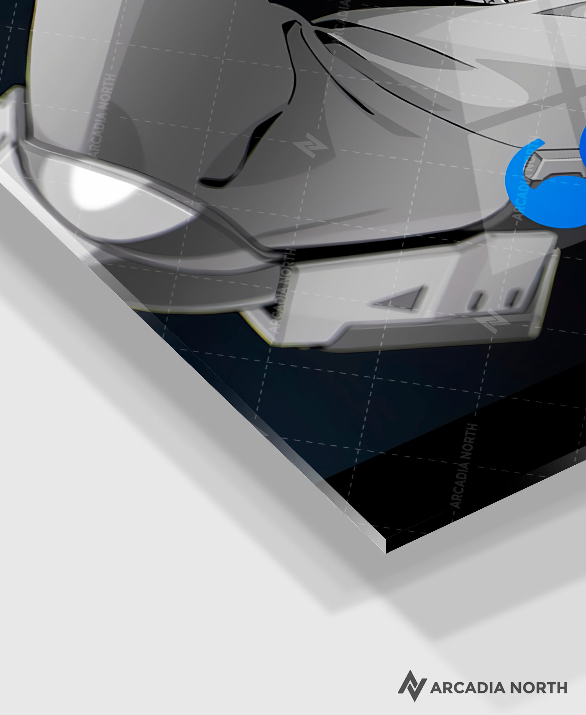 Hoyoverse Zenless Zone Zero ZZZ gaming acrylic poster by Arcadia North. Zhu Yuan M3 Mindscape Cinema artwork. Acrylic wall art printed on acrylic.