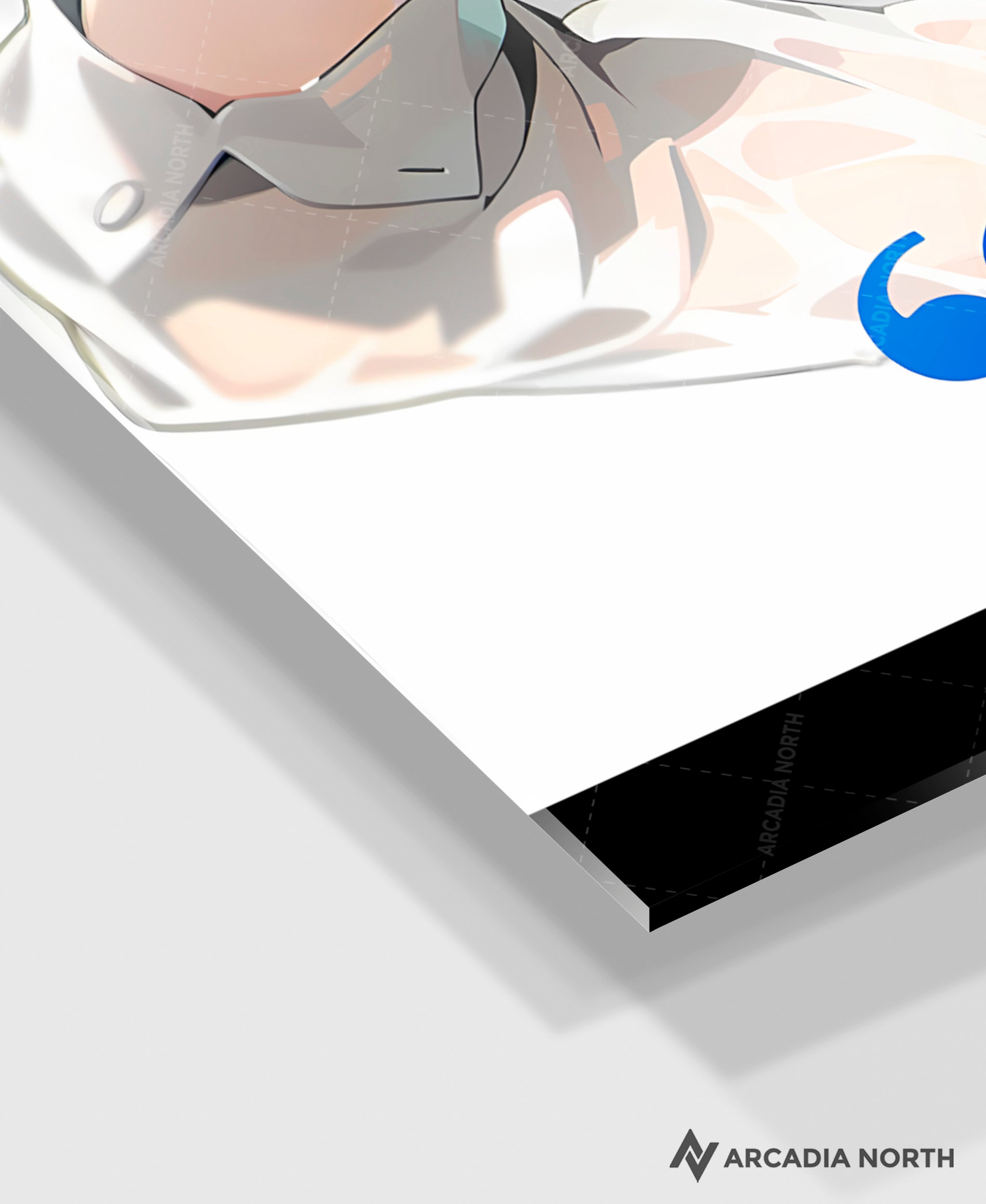 Hoyoverse Zenless Zone Zero ZZZ gaming acrylic poster by Arcadia North. Zhu Yuan M6 Mindscape Cinema artwork. Acrylic wall art printed on acrylic.