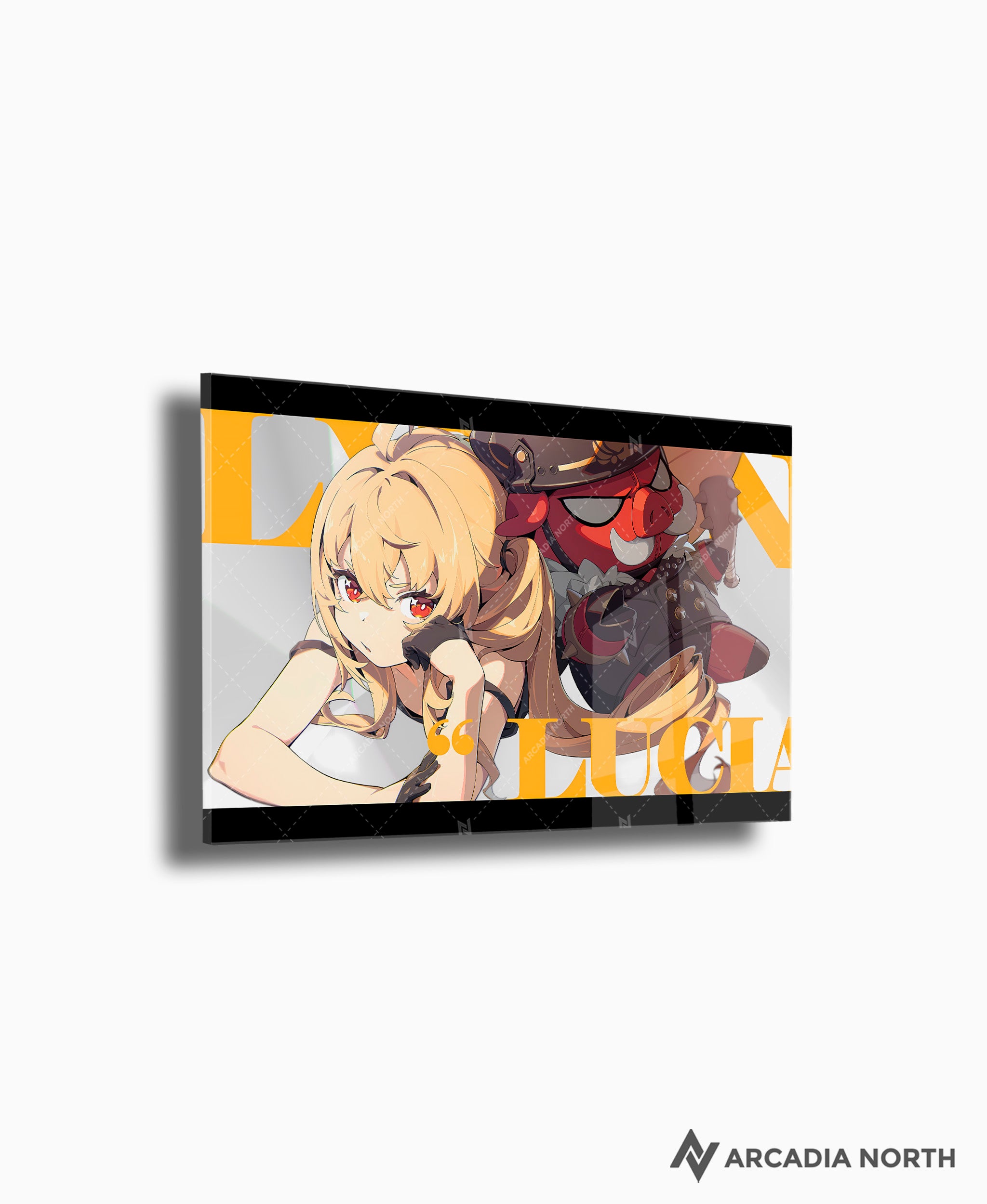 Hoyoverse Zenless Zone Zero ZZZ gaming acrylic poster by Arcadia North. Lucy M6 Mindscape Cinema artwork. Acrylic wall art printed on acrylic.