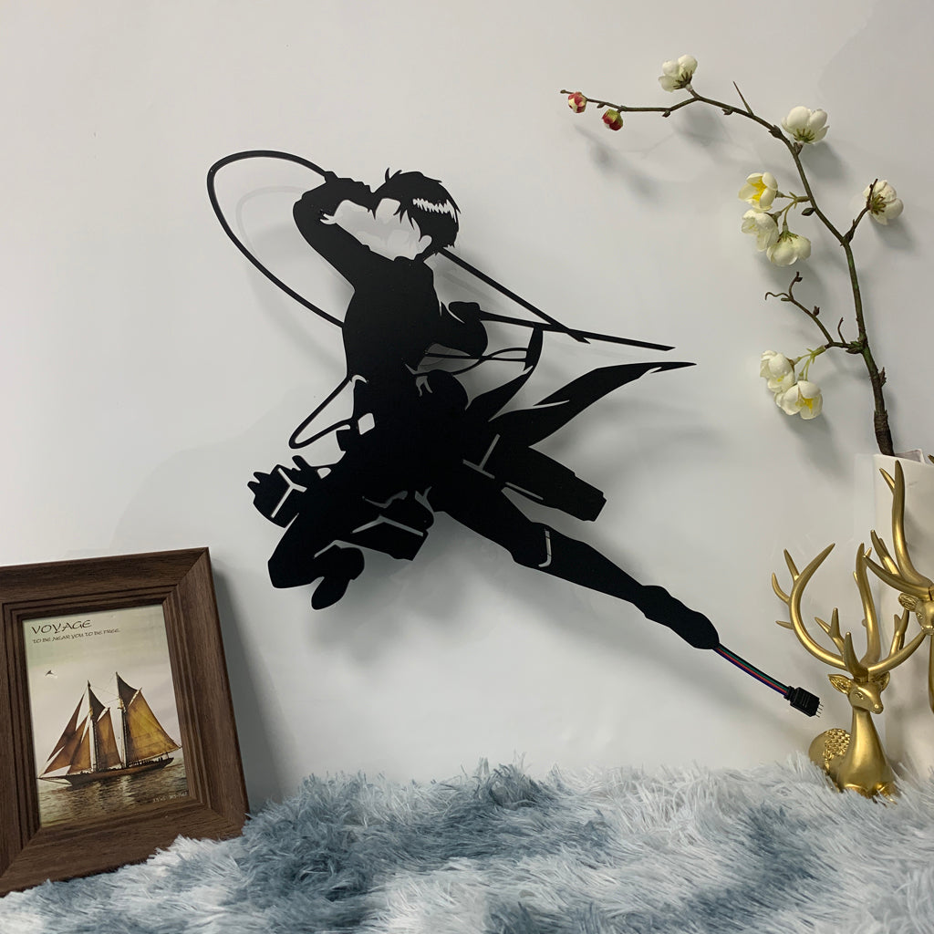 Attack on Titan Levi Ackerman anime silhouette light