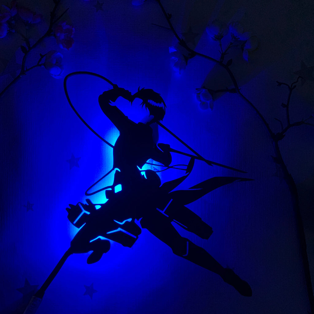 Attack on Titan Levi Ackerman anime silhouette light