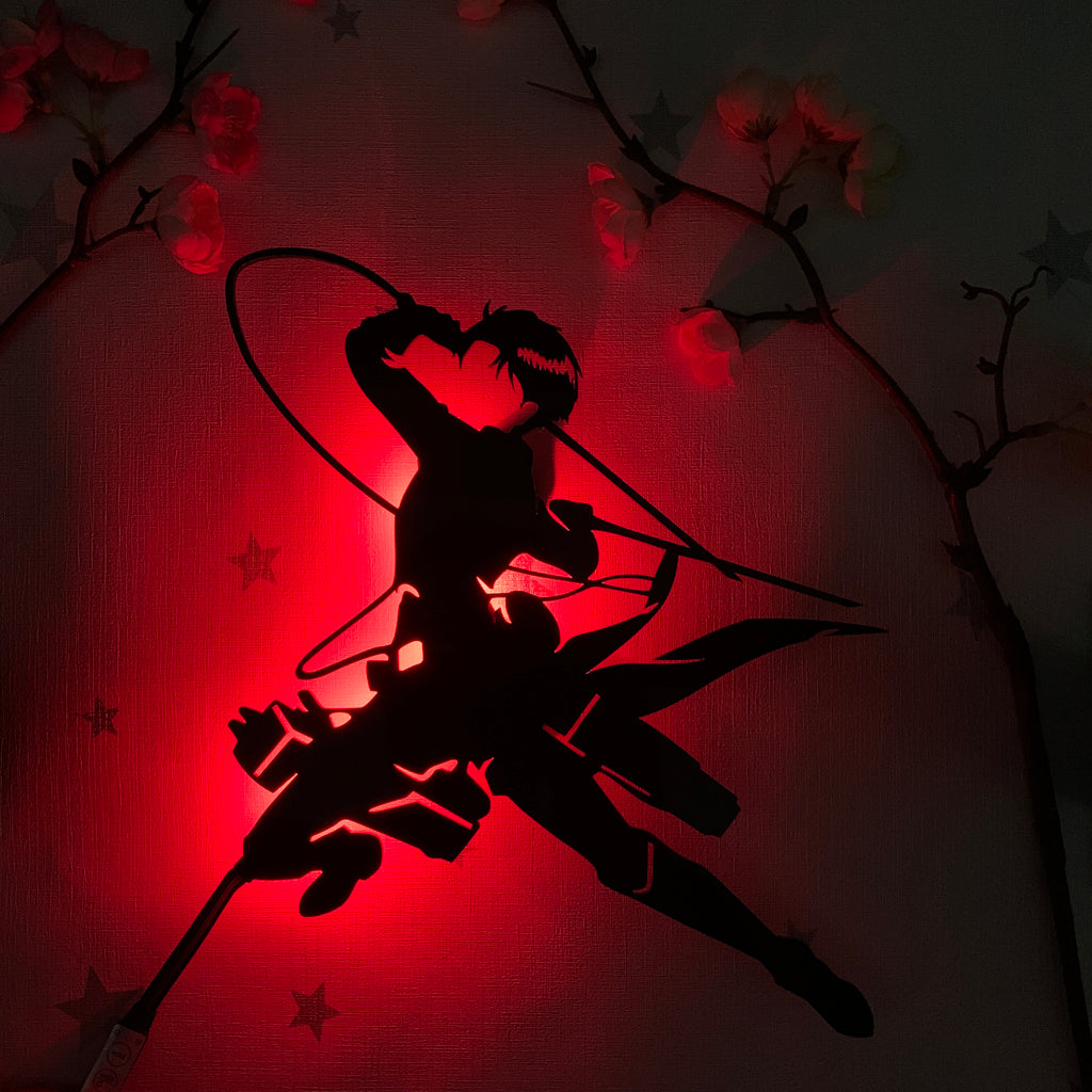 Attack on Titan Levi Ackerman anime silhouette light