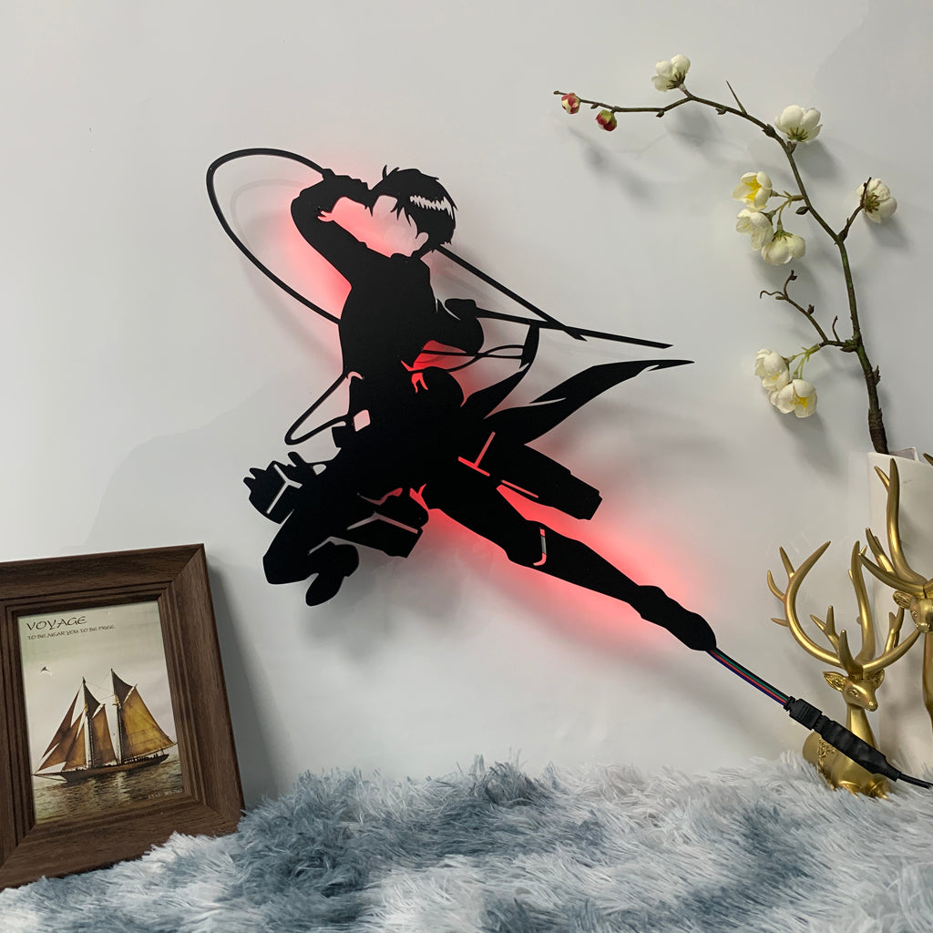 Attack on Titan Levi Ackerman anime silhouette light