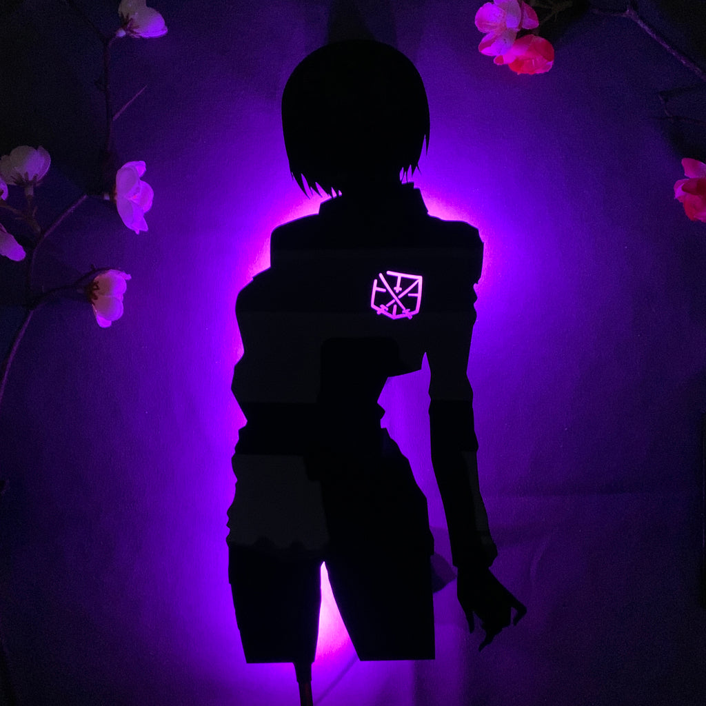 Attack on Titan Mikasa Ackerman anime silhouette light