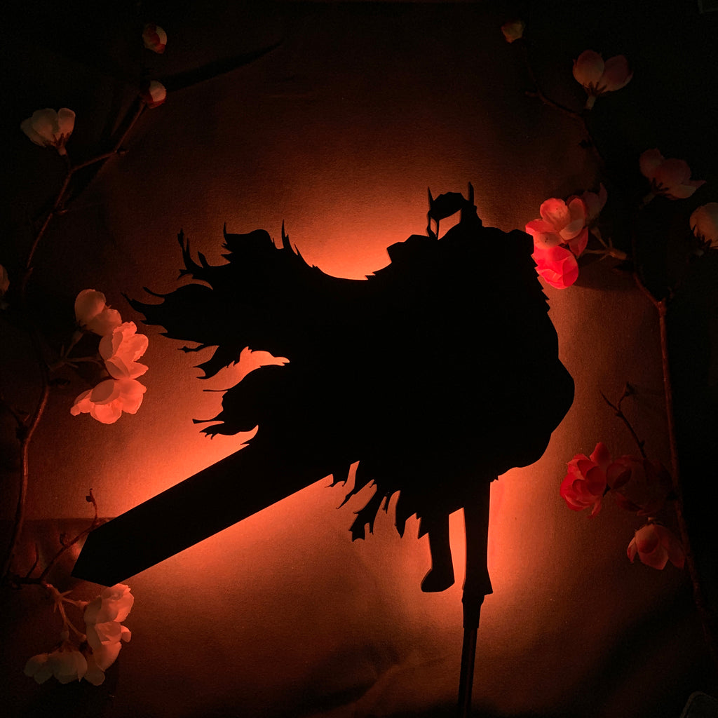 Berserk Guts anime silhouette light