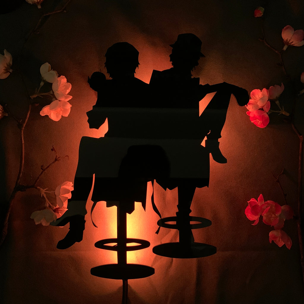 Bungo Stray Dogs Dazai Osamu and Chuuya Nakahara anime silhouette light