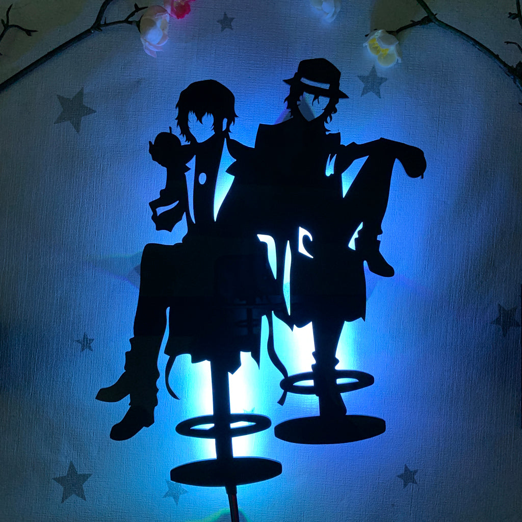 Bungo Stray Dogs Osamu Dazai and Chuuya Nakahara anime silhouette light