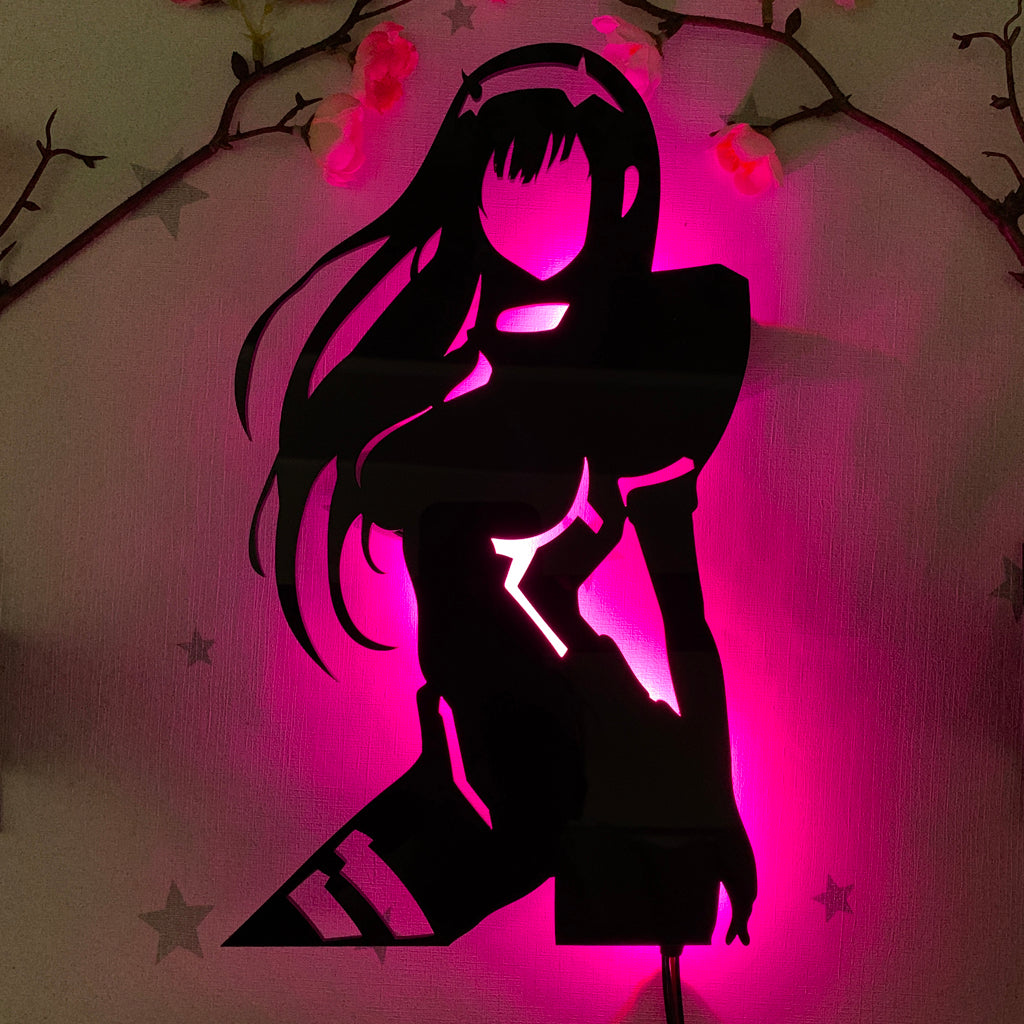 Darling in the Franxx Zero Two anime silhouette light