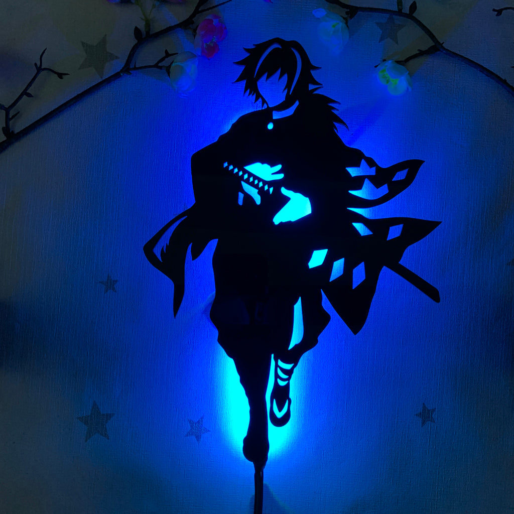 Demon Slayer Giyu Tomioka anime silhouette light
