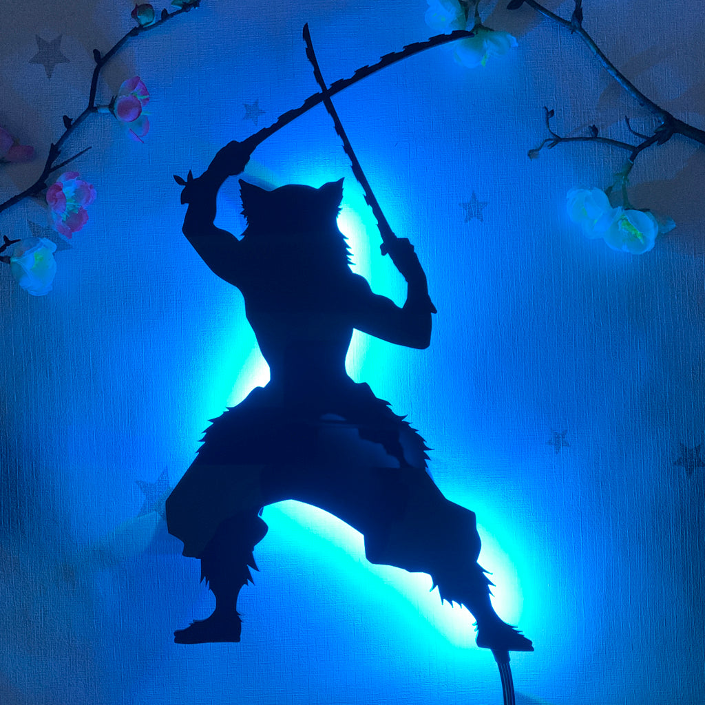 Demon Slayer Inosuke Hashibira anime silhouette light