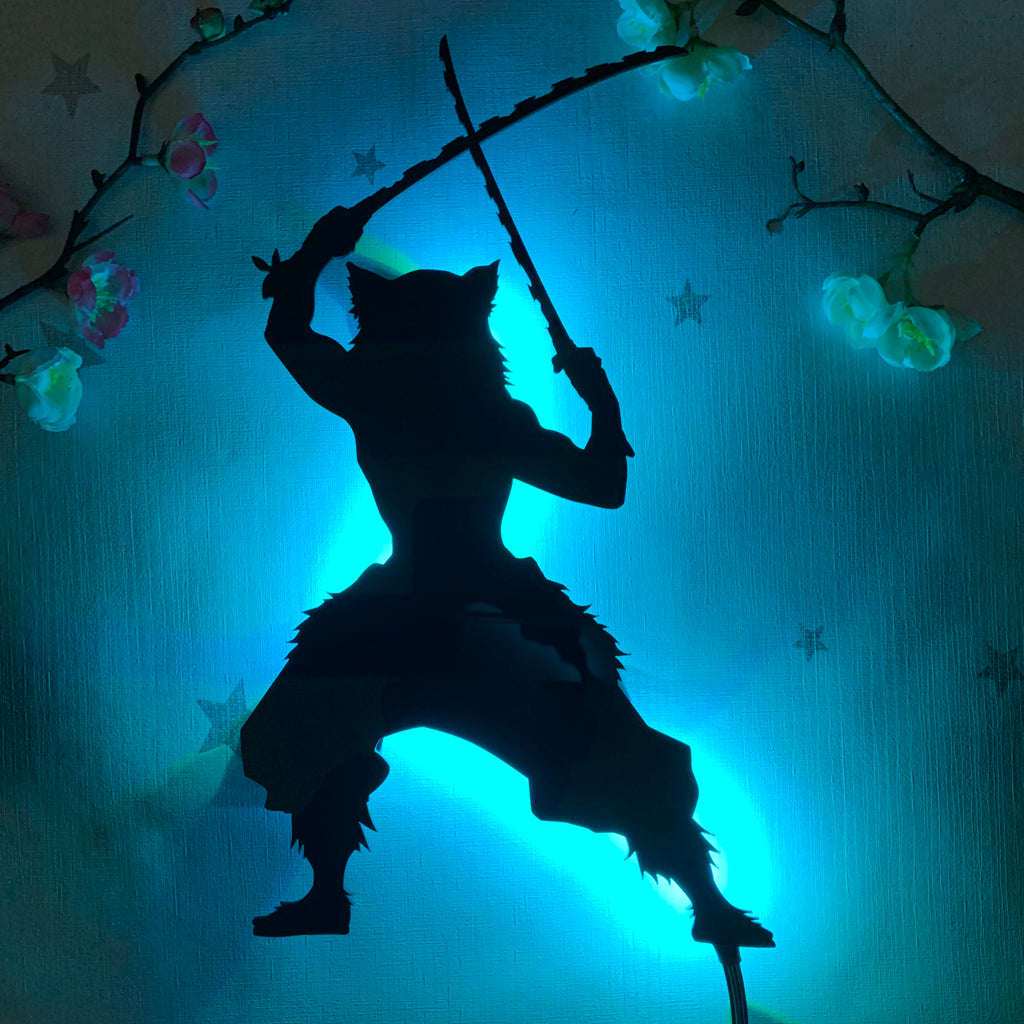 Demon Slayer Inosuke Hashibira anime silhouette light