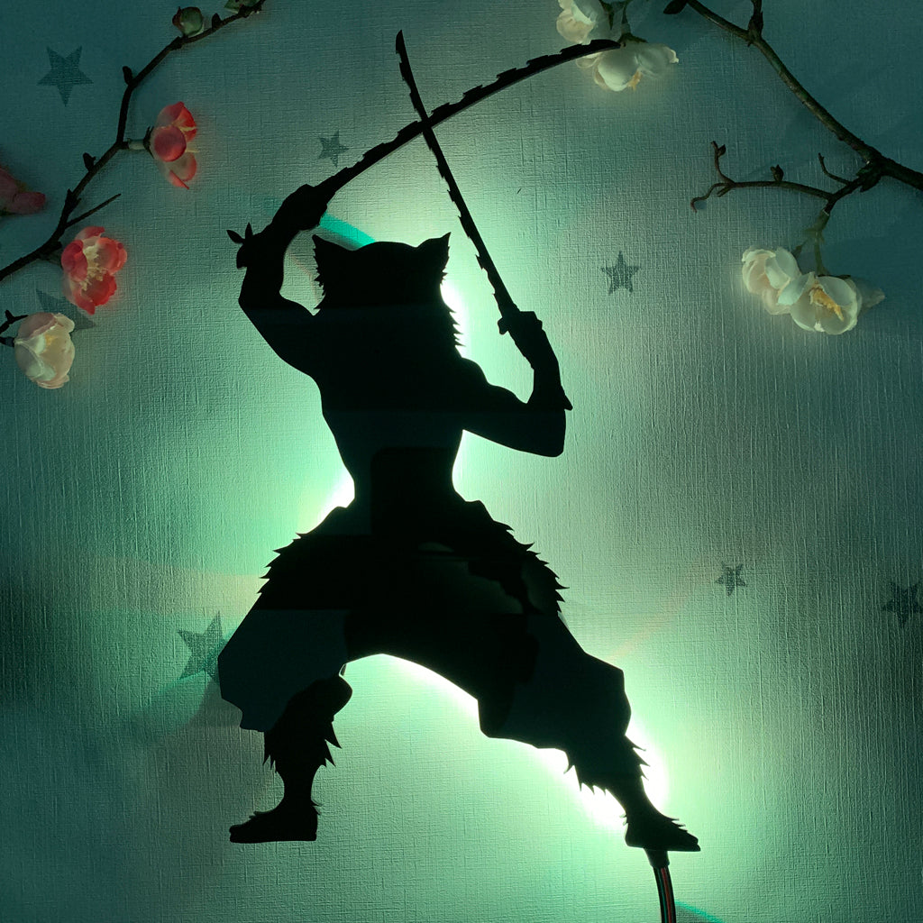 Demon Slayer Inosuke Hashibira anime silhouette light
