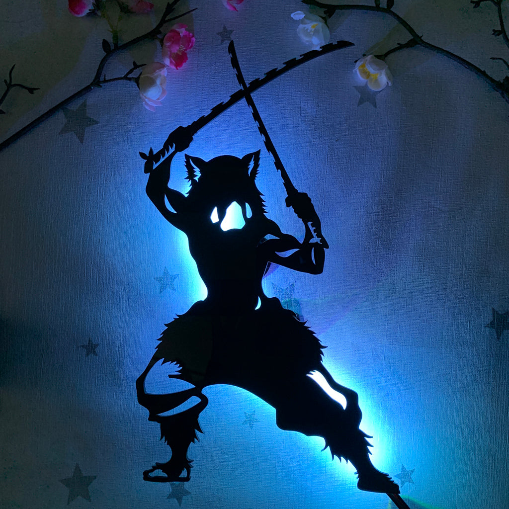 Demon Slayer Inosuke Hashibira anime silhouette light