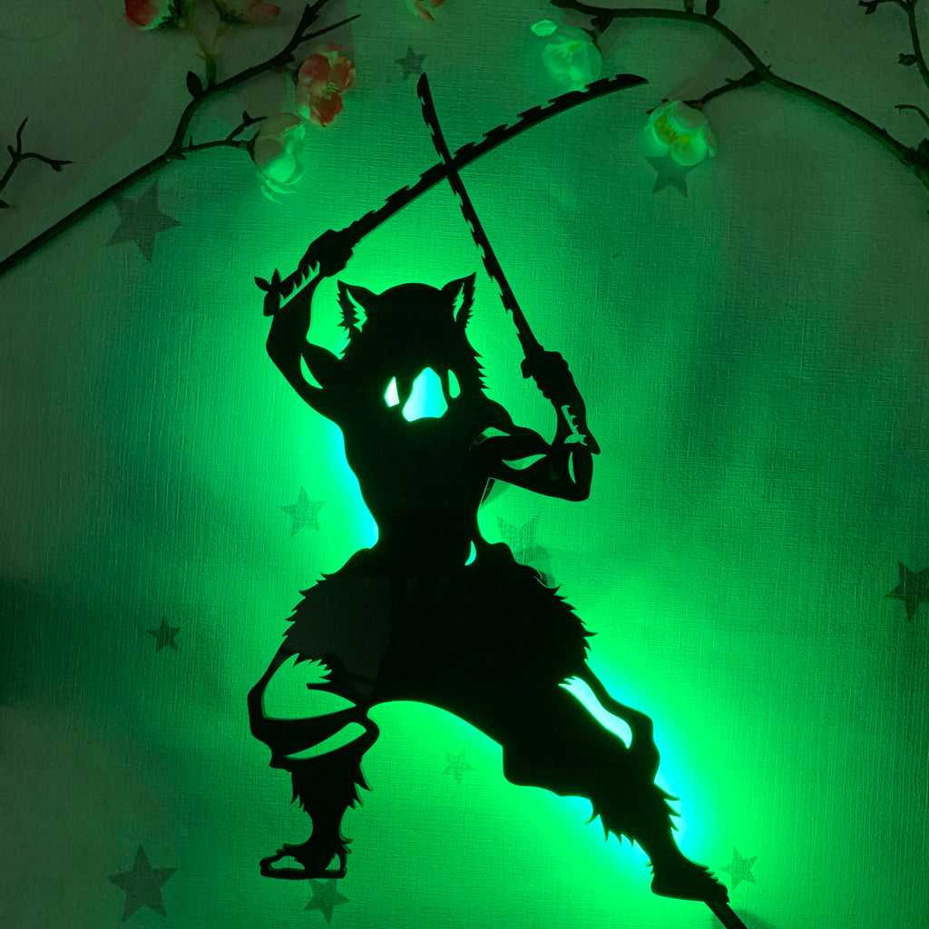 Demon Slayer Inosuke Hashibira anime silhouette light