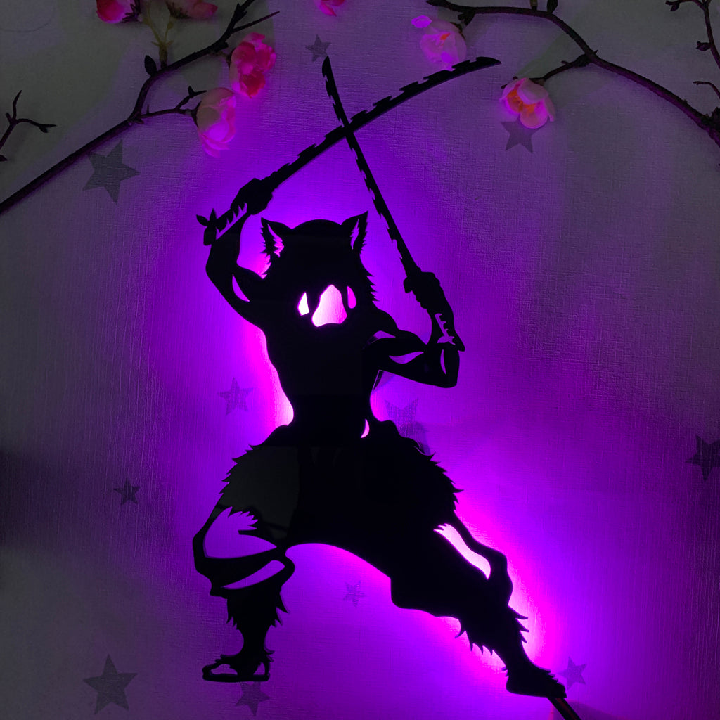 Demon Slayer Inosuke Hashibira anime silhouette light