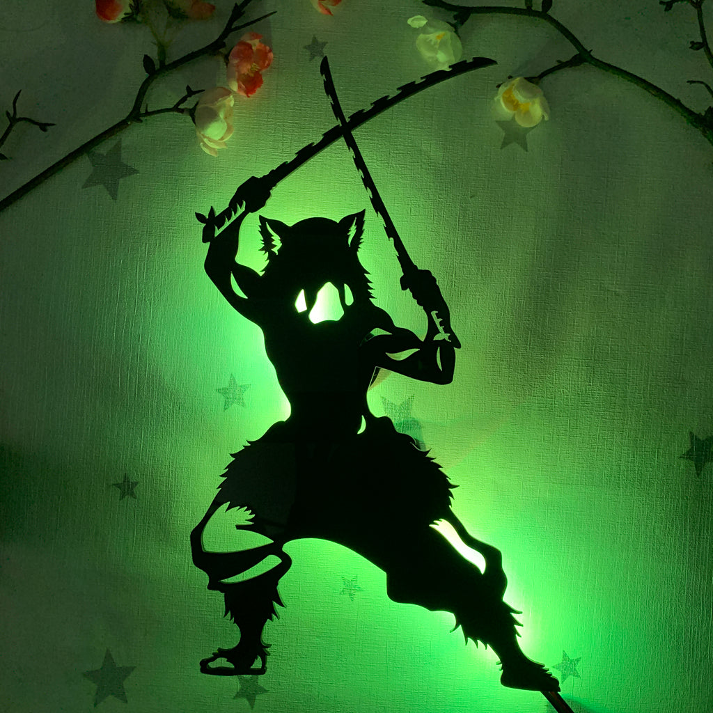 Demon Slayer Inosuke Hashibira anime silhouette light