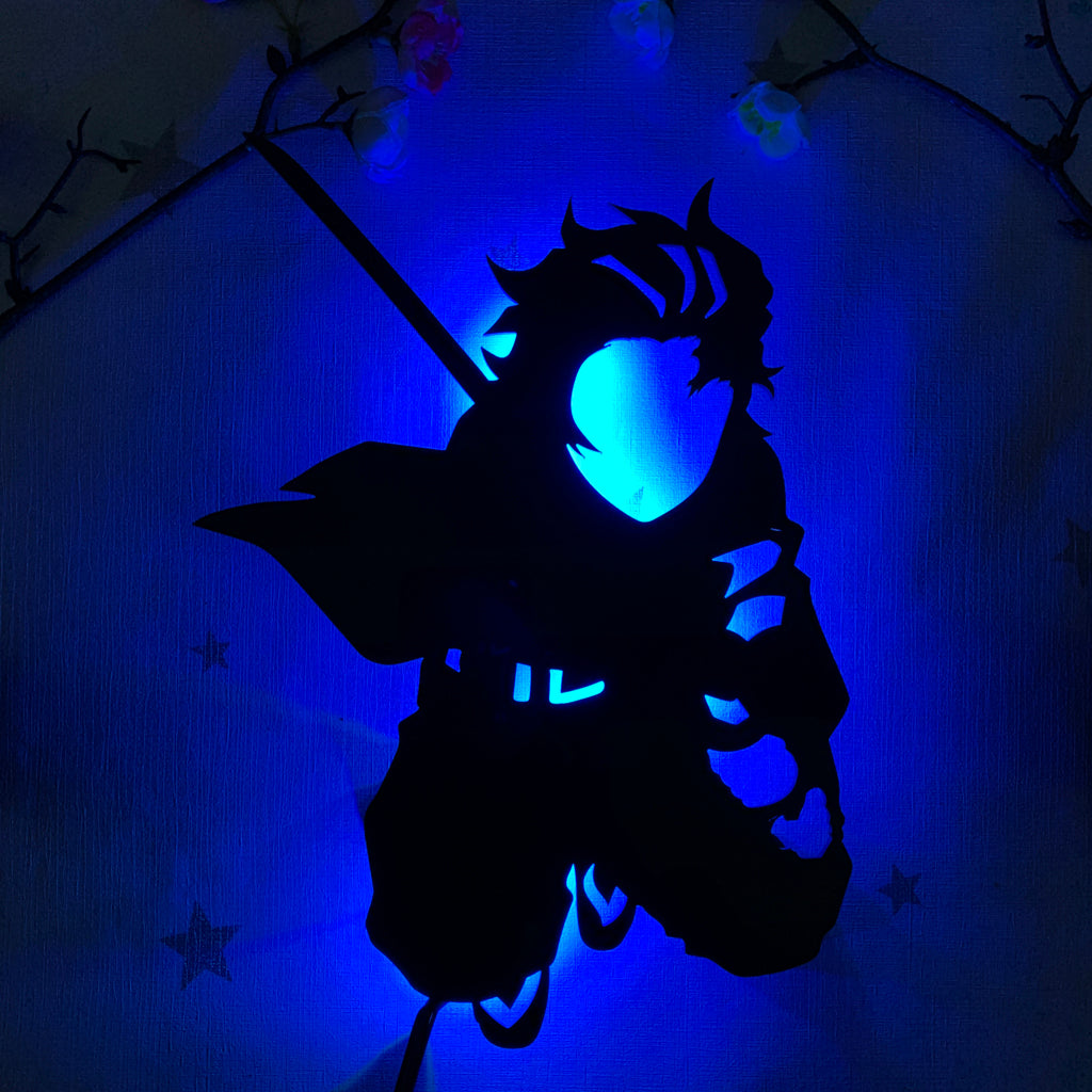 Demon Slayer Tanjiro Kamado anime silhouette light