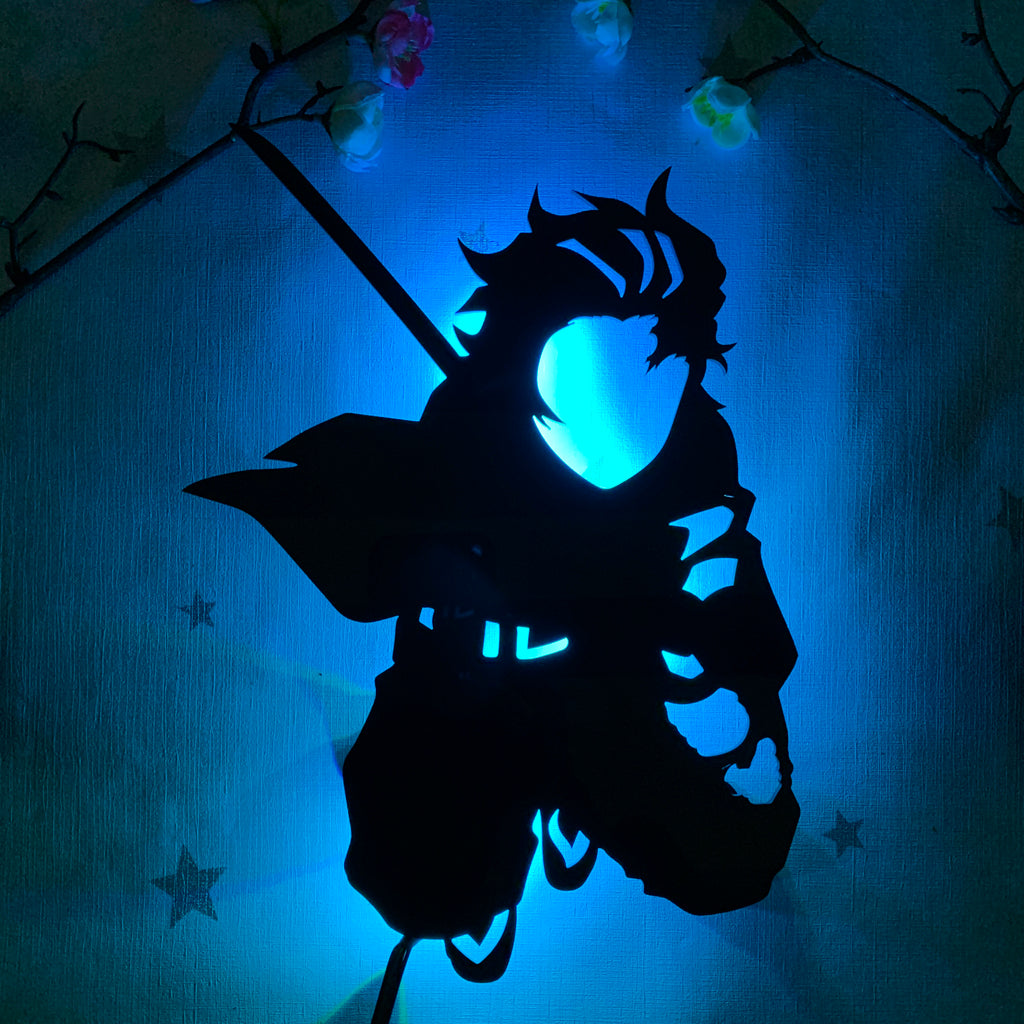Demon Slayer Tanjiro Kamado anime silhouette light