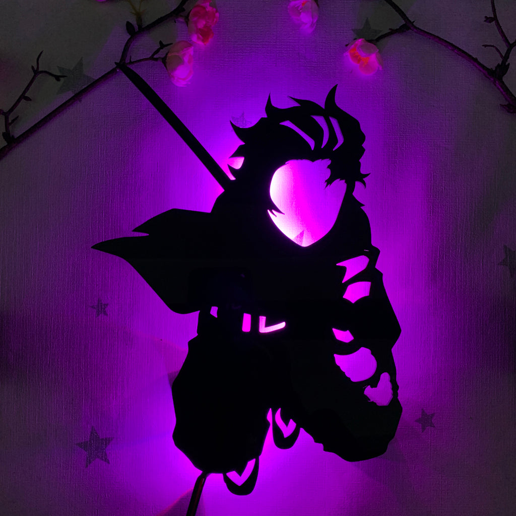 Demon Slayer Tanjiro Kamado anime silhouette light