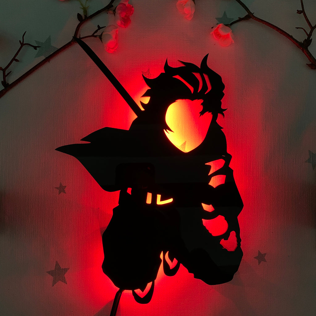 Demon Slayer Tanjiro Kamado anime silhouette light