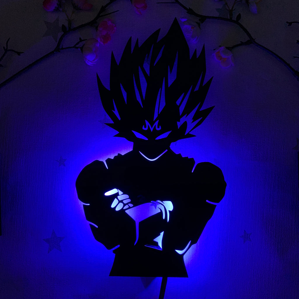 Dragon Ball Majin Vegeta anime silhouette light