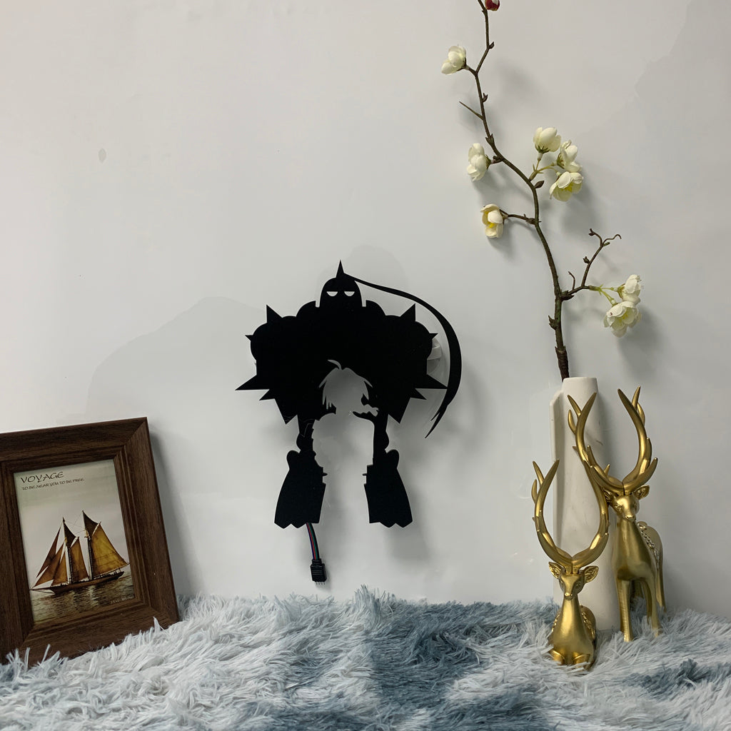 Fullmetal Alchemist Alphonse Elric and Edward Elric anime silhouette light