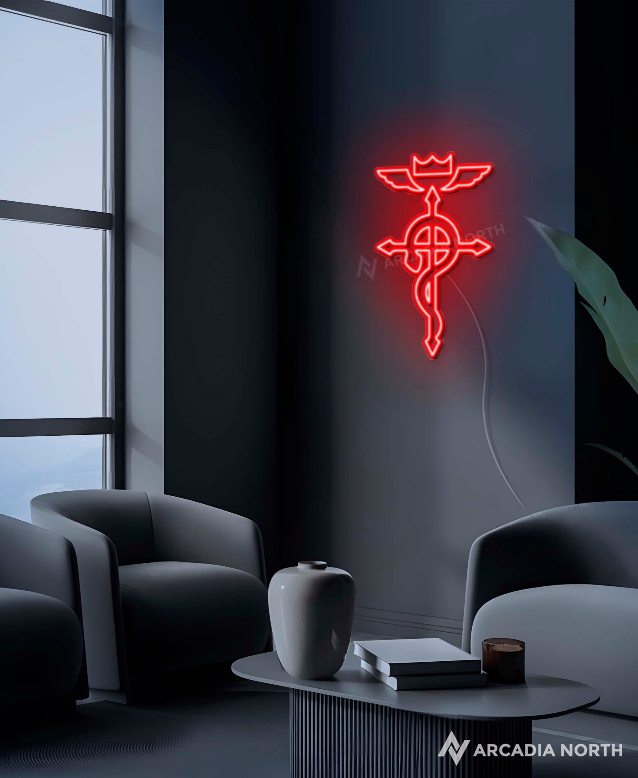 Fullmetal Alchemist Flamel symbol anime neon sign by Arcadia North